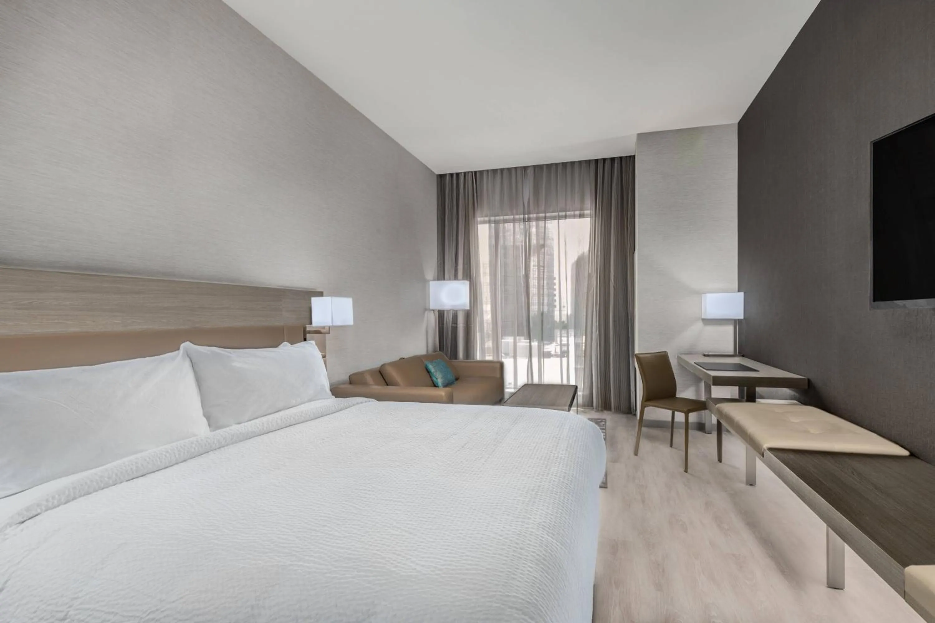 Photo of the whole room, Bed in AC Hotel by Marriott Charlotte City Center