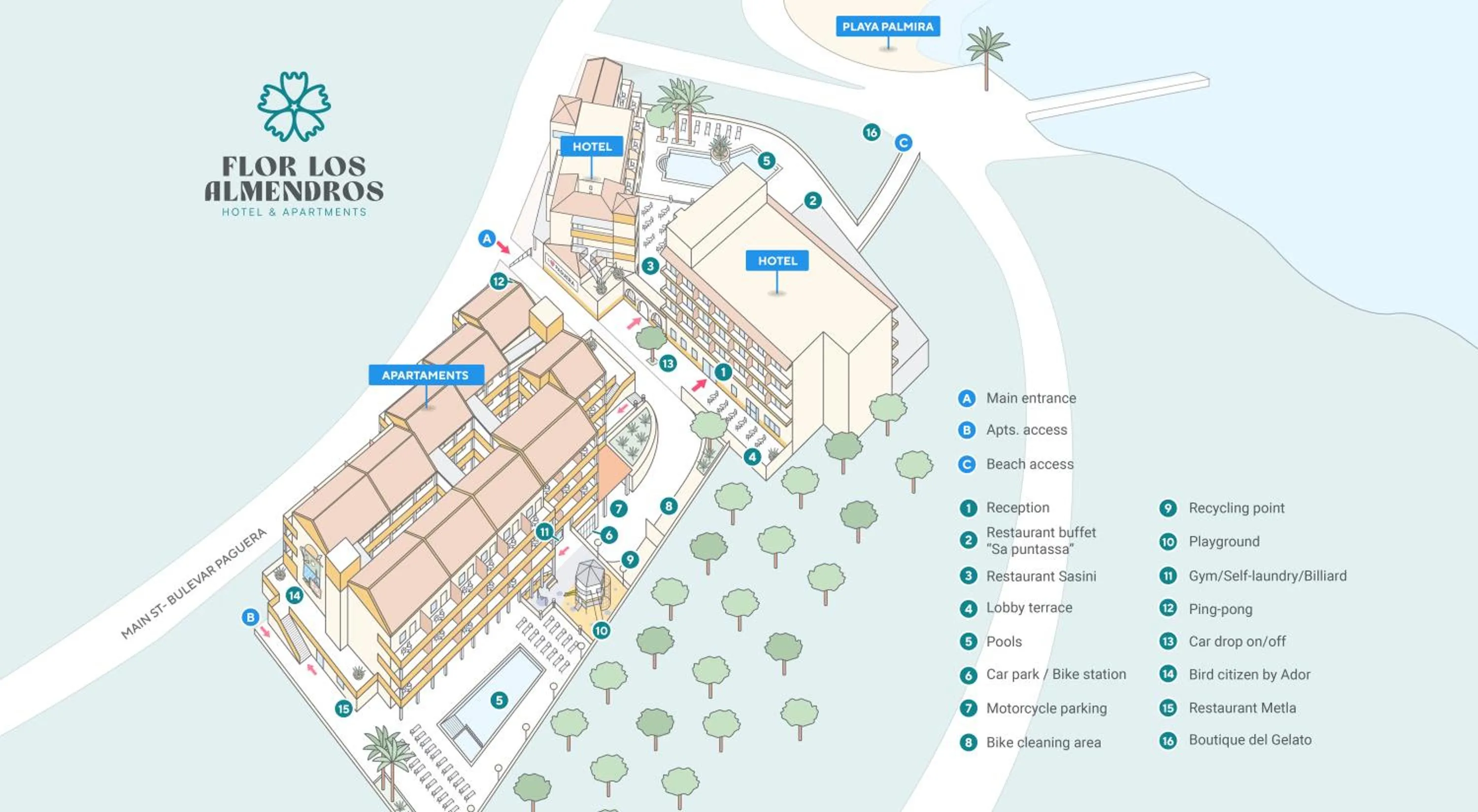 Logo/Certificate/Sign in FLOR los Almendros Hotel