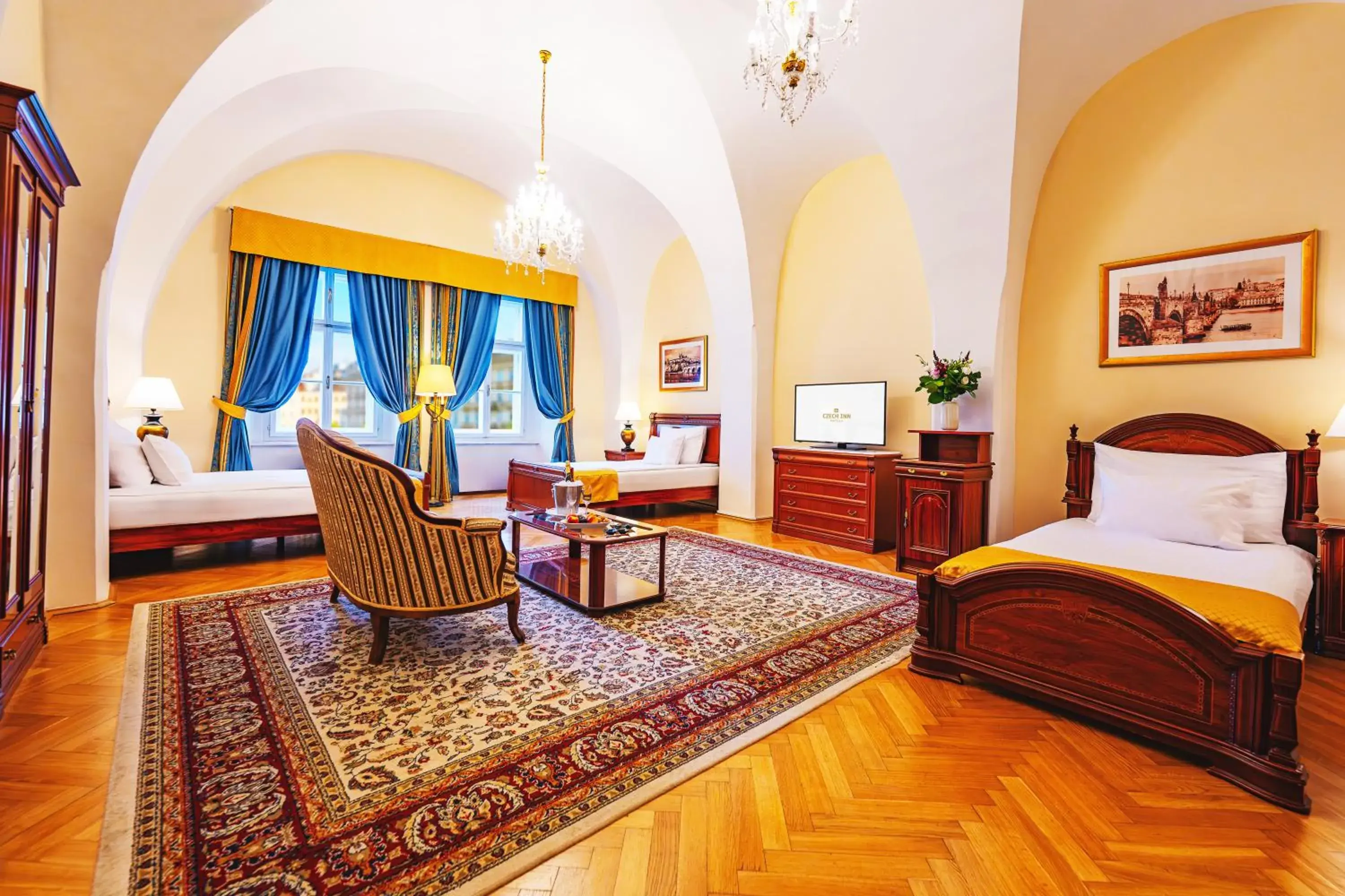 Living room, Bed in Josephine Old Town Square Hotel - Czech Leading Hotels Living room, Bed in Josephine Old Town Square Hotel - Czech Leading Hotels
