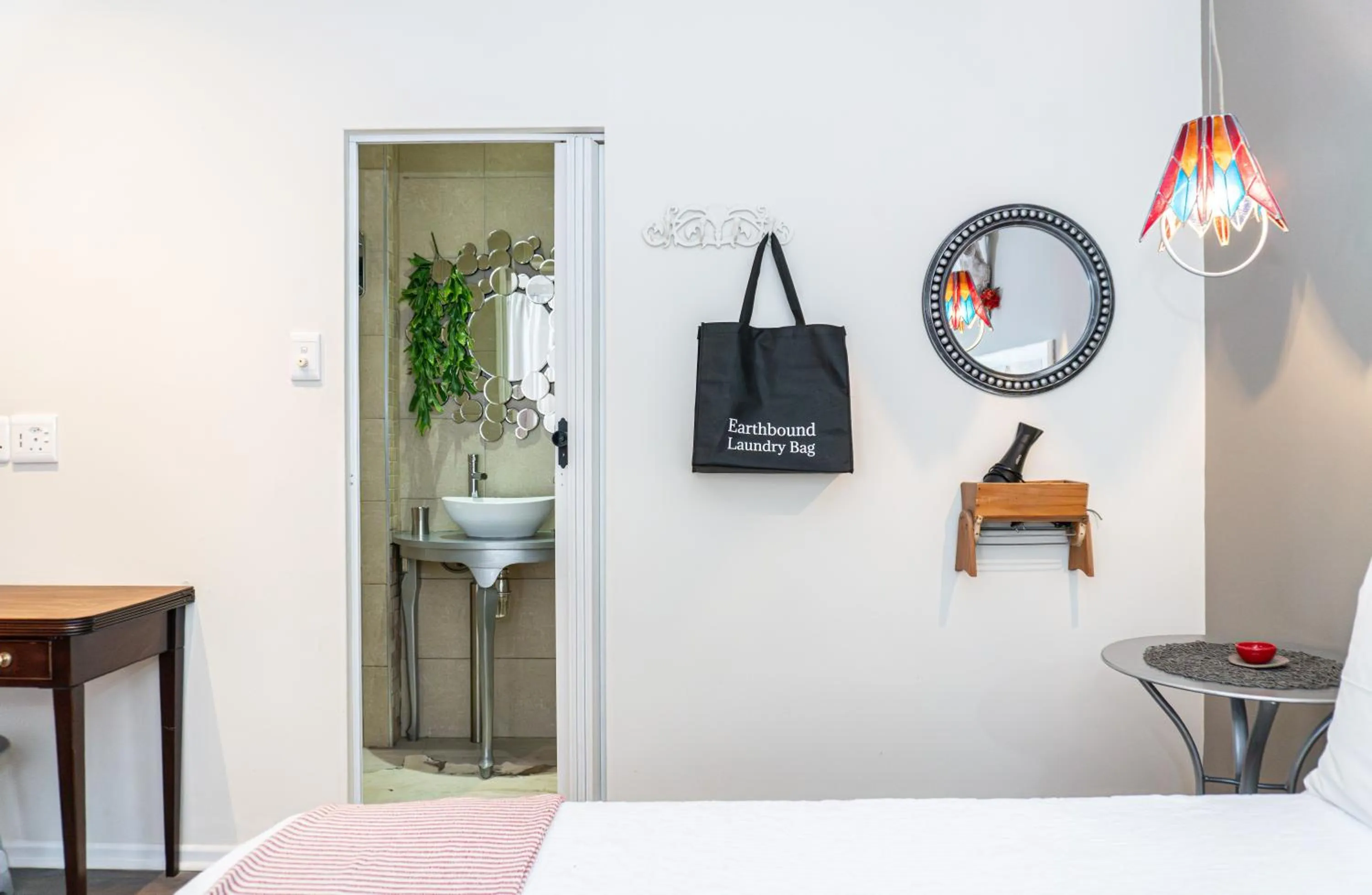 Decorative detail, Bed in Earthbound Guest House