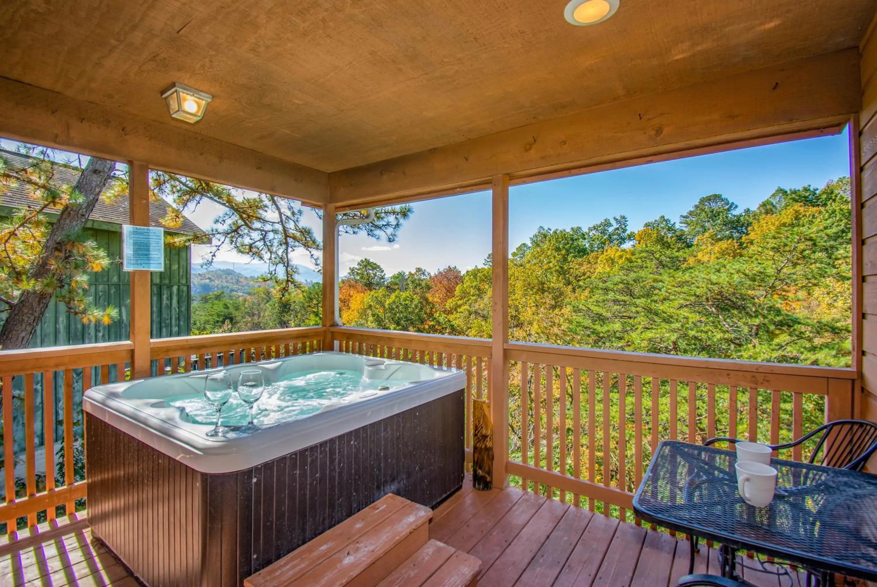 Hot Tub in Ladybug Resort Romantic Cabin With Mountain Views, Game Room, Close to Dollywood