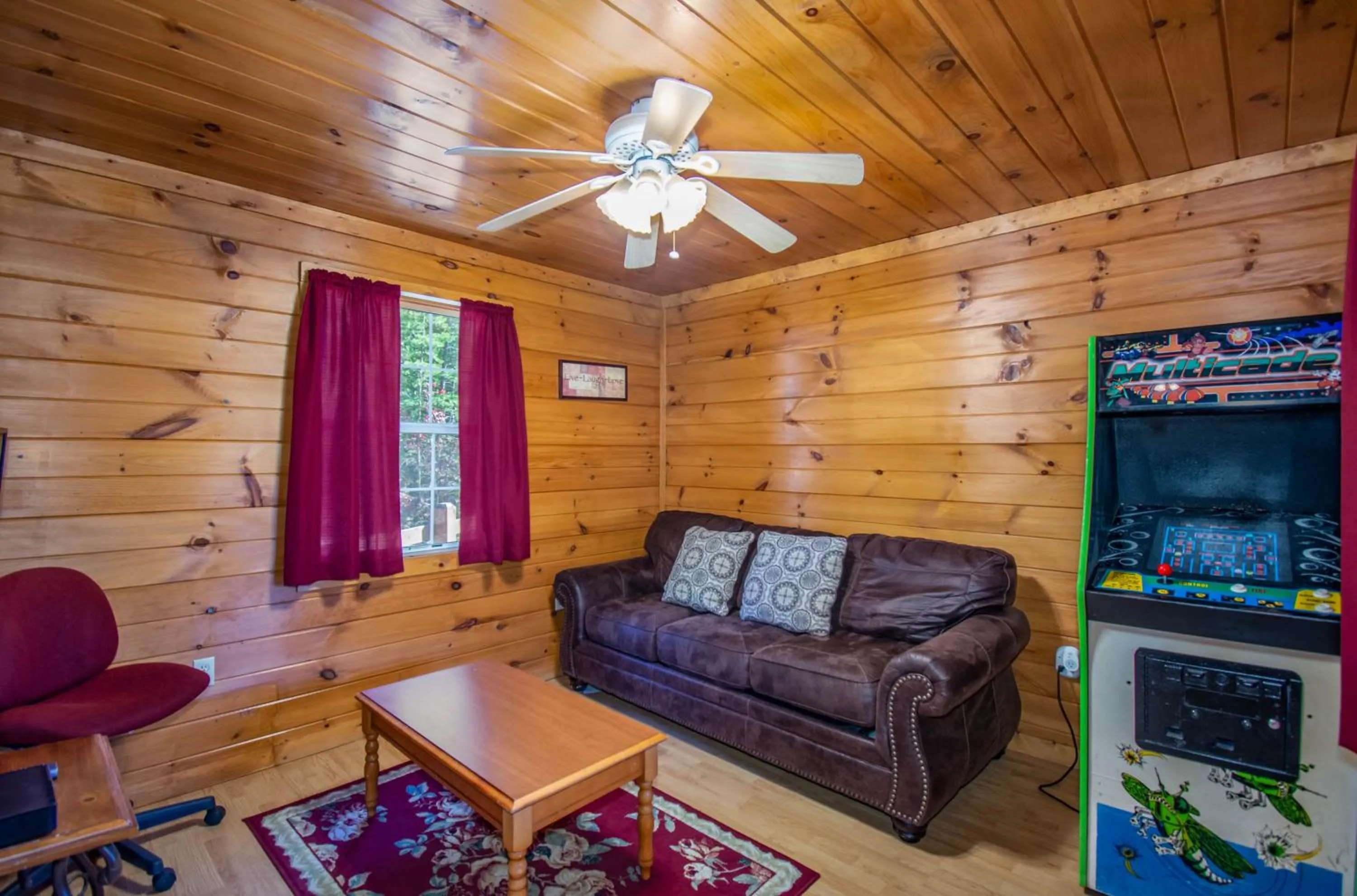 Communal lounge/ TV room in Ladybug Resort Romantic Cabin With Mountain Views, Game Room, Close to Dollywood