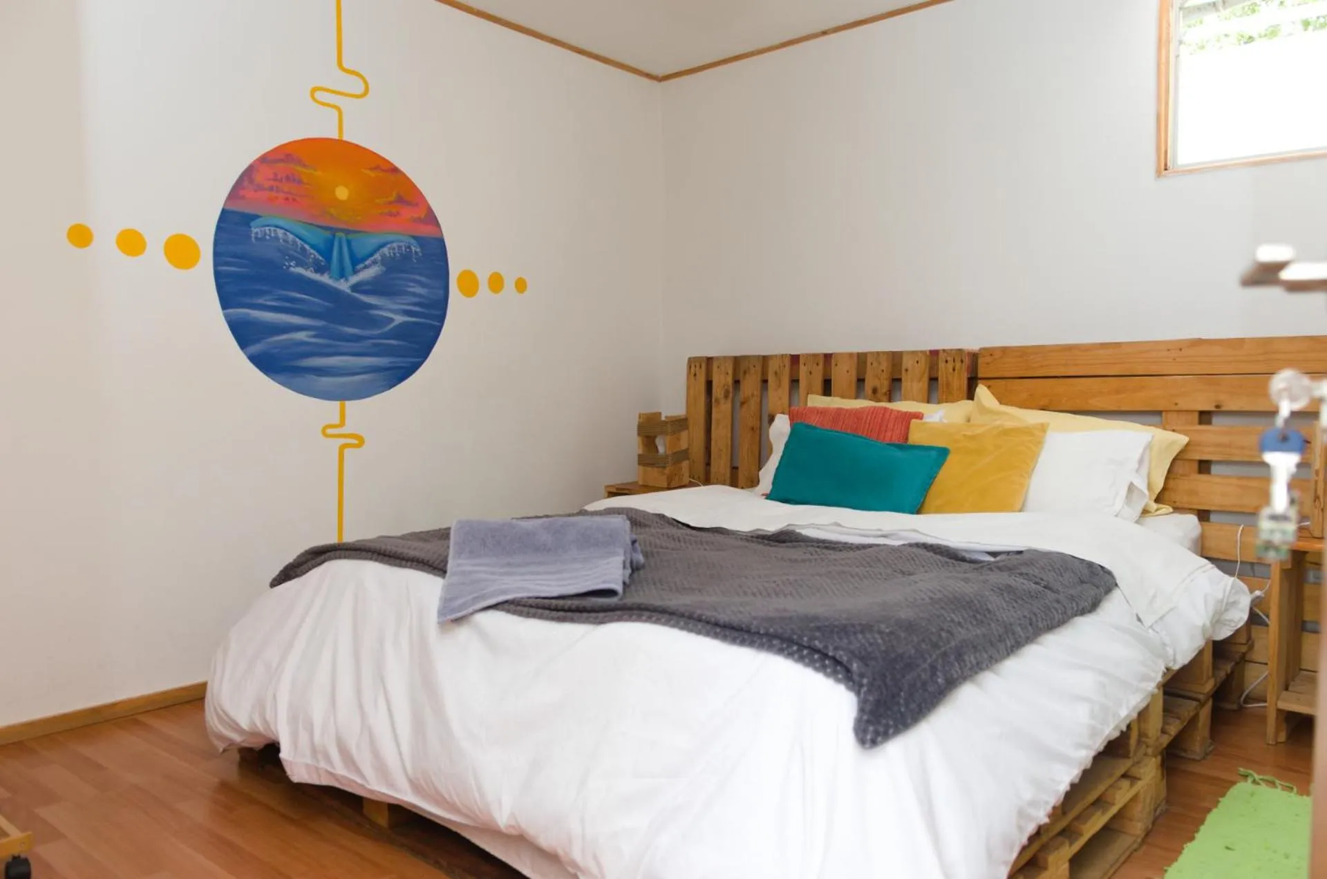 Decorative detail, Bed in Hostal Mi Paz