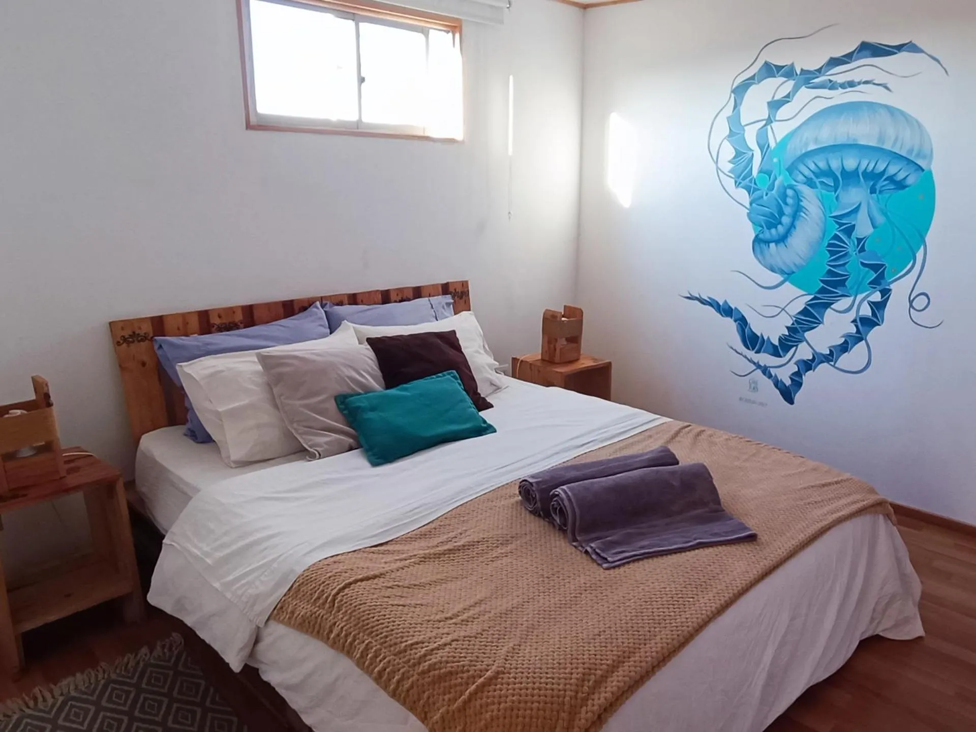 Bathroom, Bed in Hostal Mi Paz