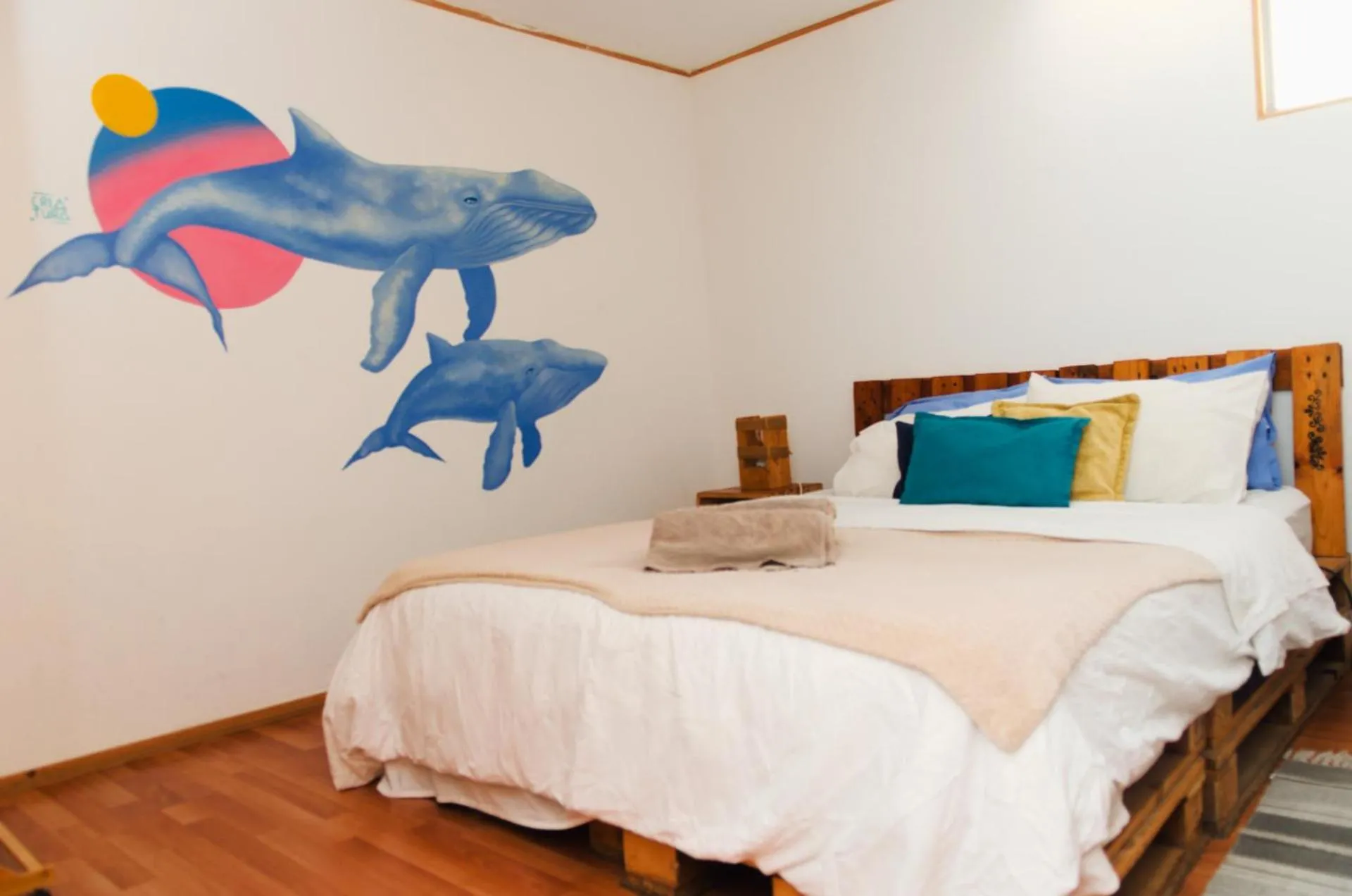 Decorative detail, Bed in Hostal Mi Paz