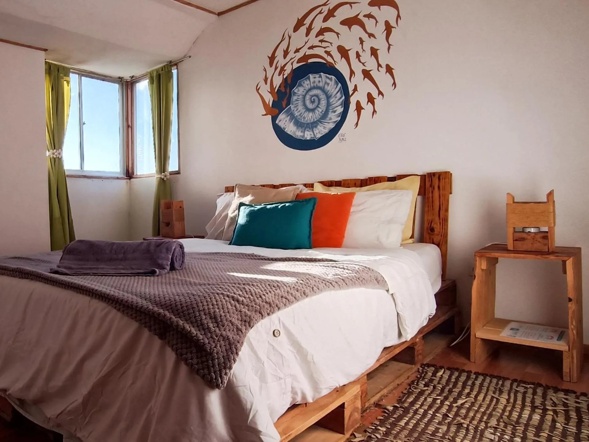 Bathroom, Bed in Hostal Mi Paz