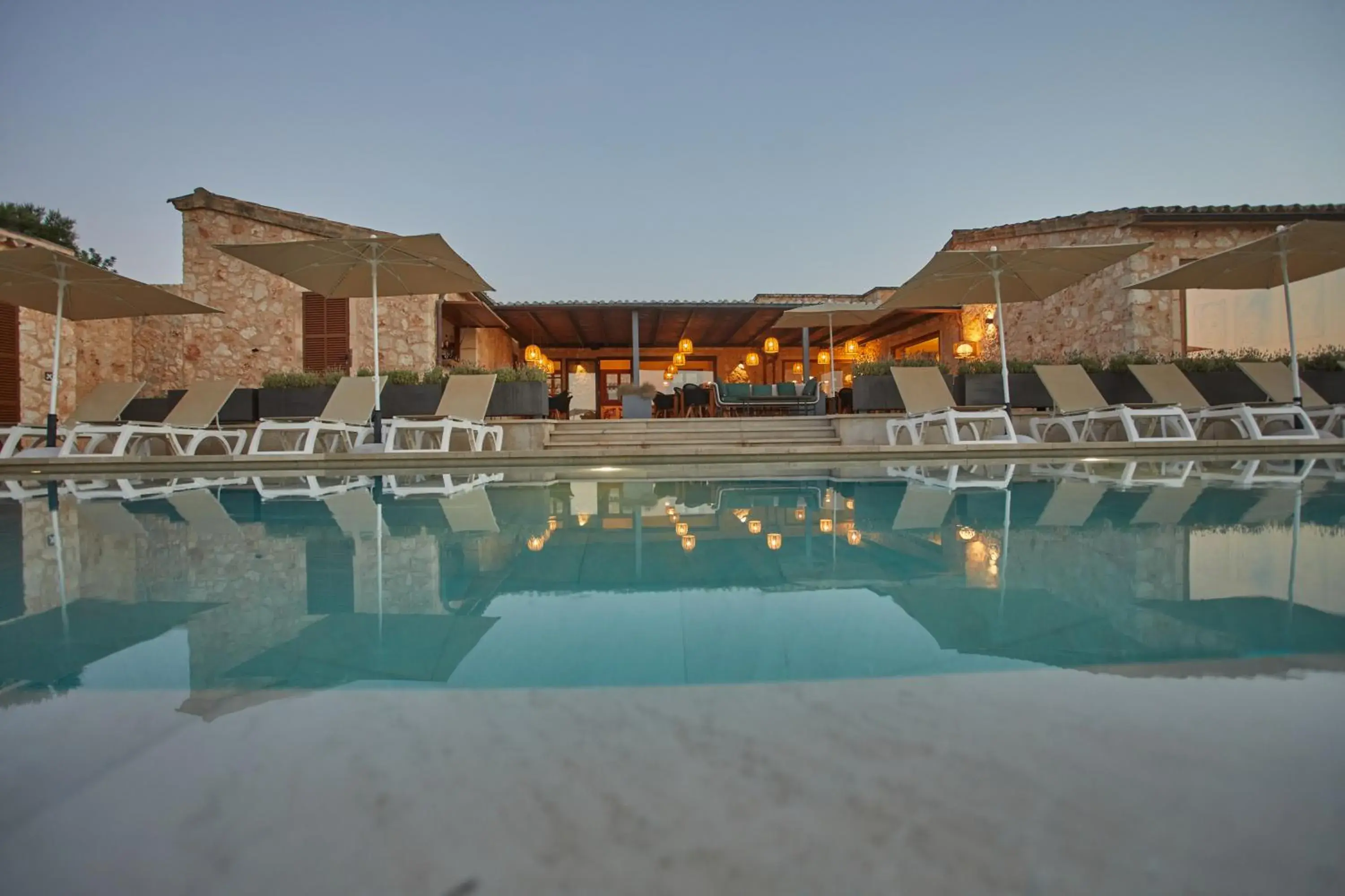 Pool view in Hotel Rural Es Riquers Pool view in Hotel Rural Es Riquers