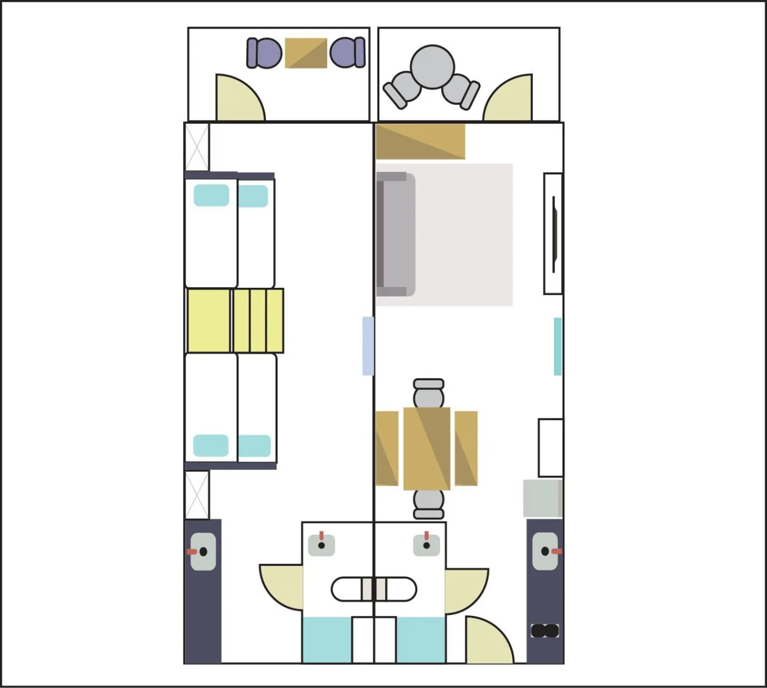 Floor plan in Cozy Family Suite with Stunning View of Taal