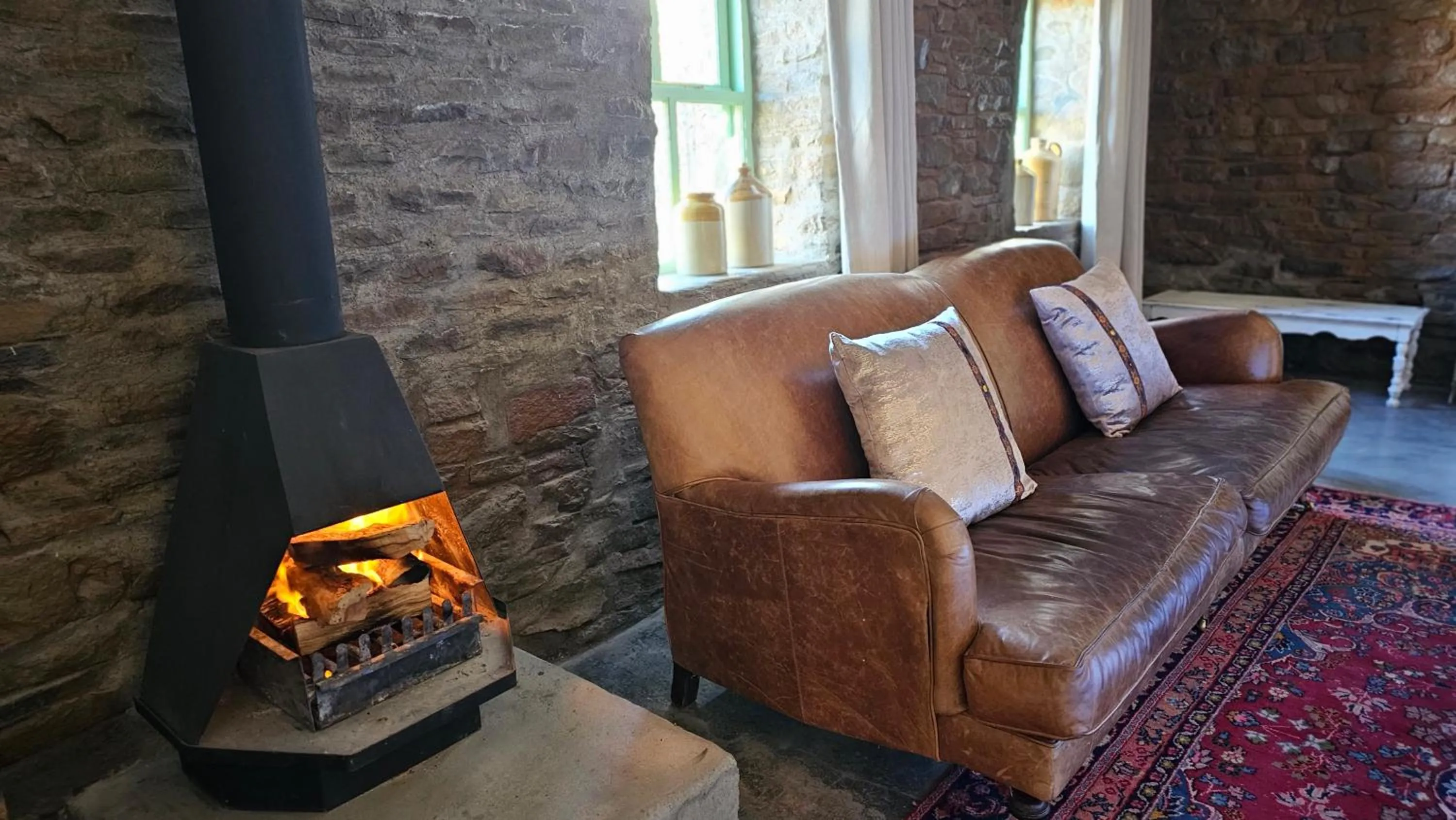fireplace in Perlman House
