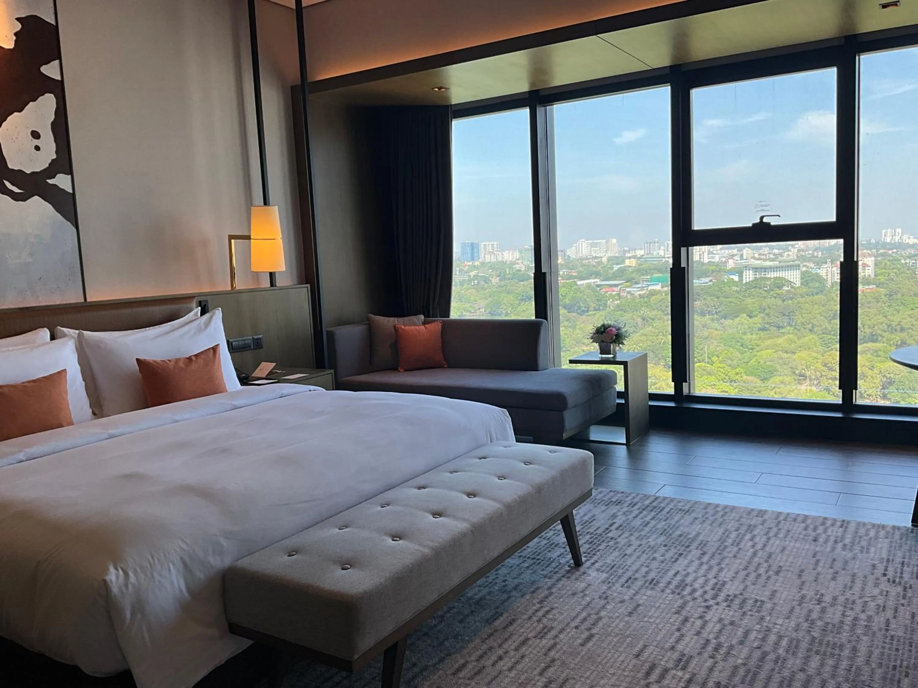 Bed in Wyndham Grand Yangon