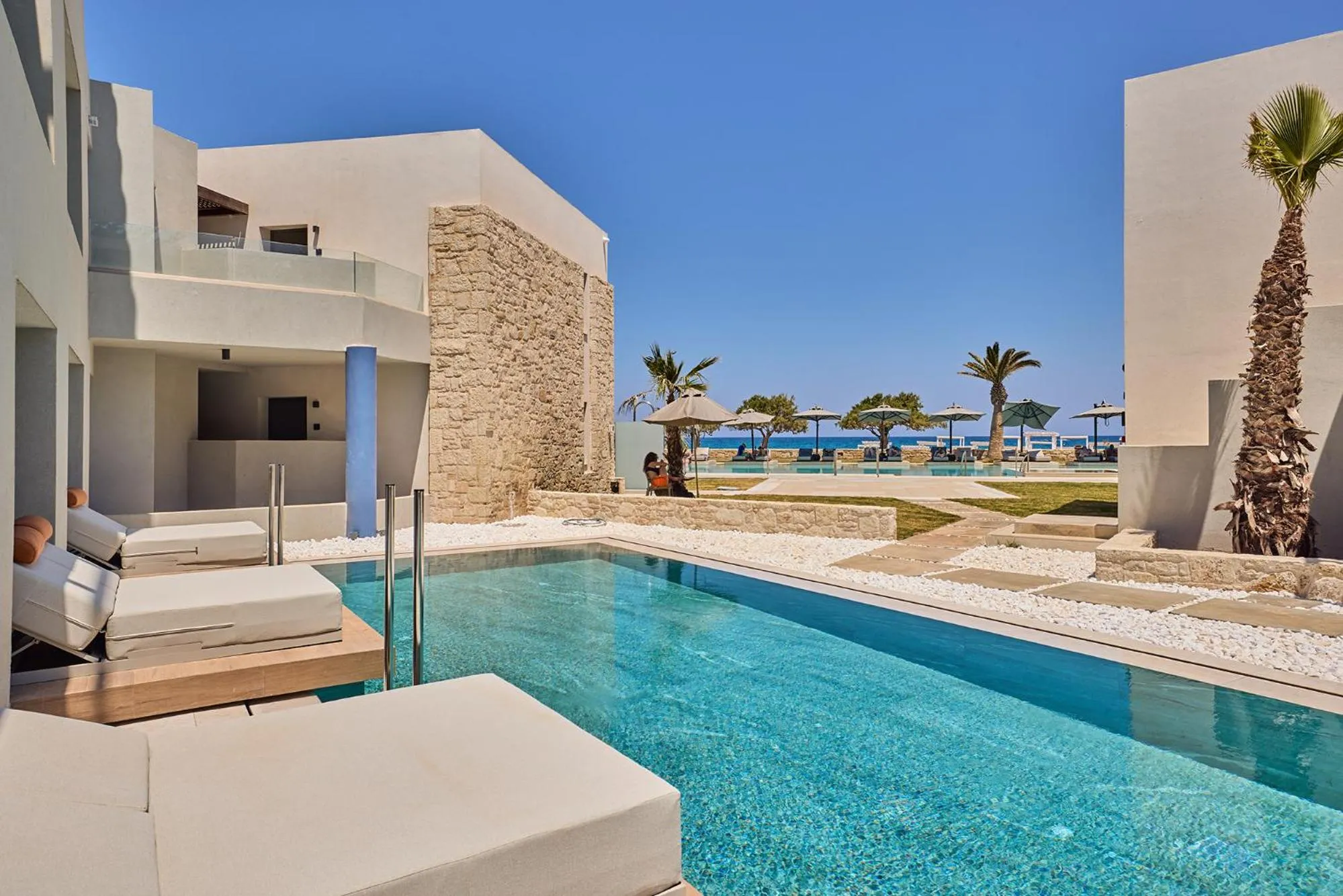 Pool view in Paralos Kosta Alímia