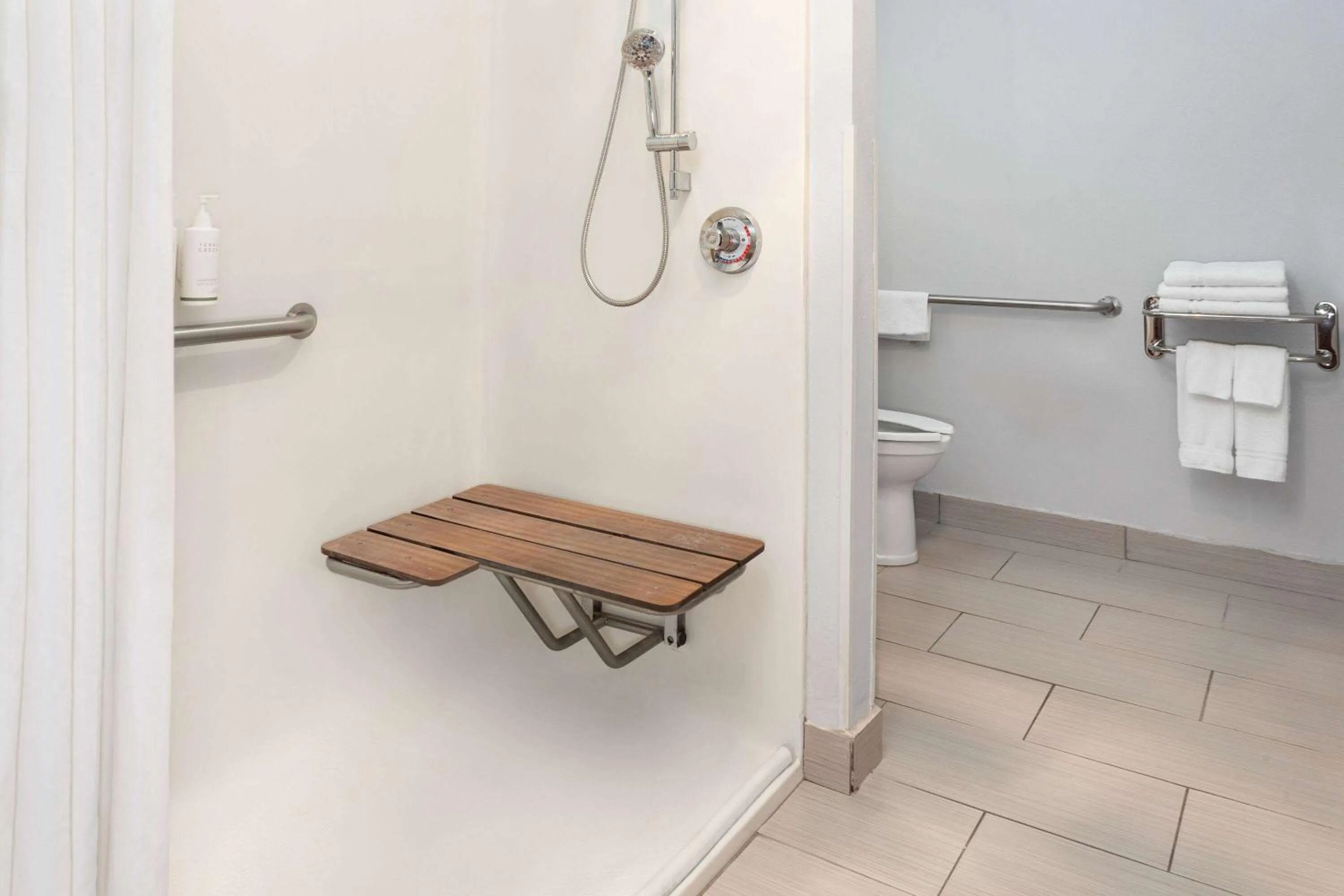 Shower in Microtel Inn by Wyndham Janesville