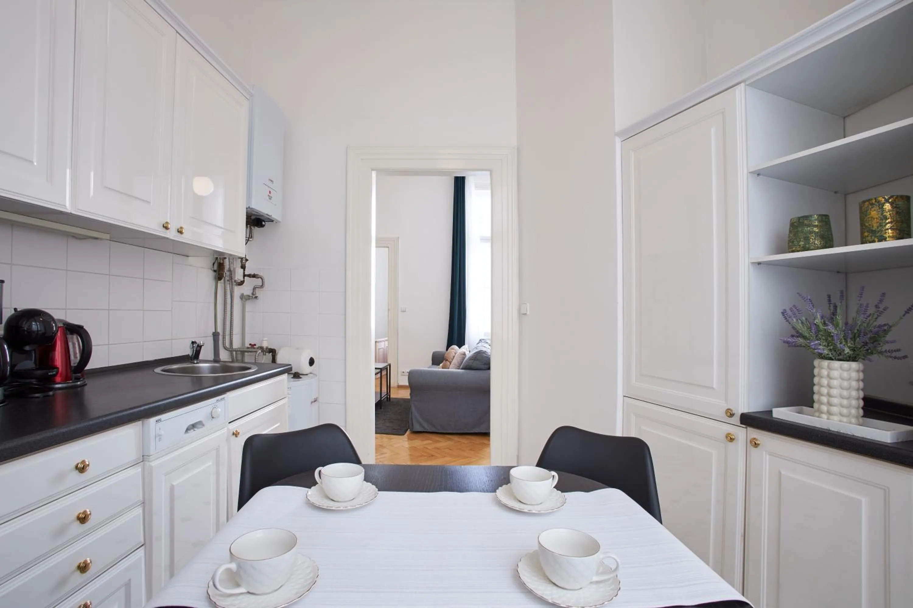 Kitchen or kitchenette, Bed in Charles Bridge Premium Residence