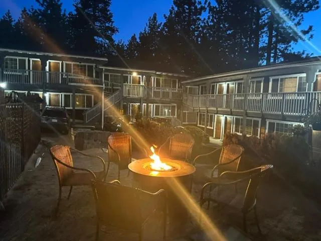 fireplace in Avalon Lodge South Lake Tahoe