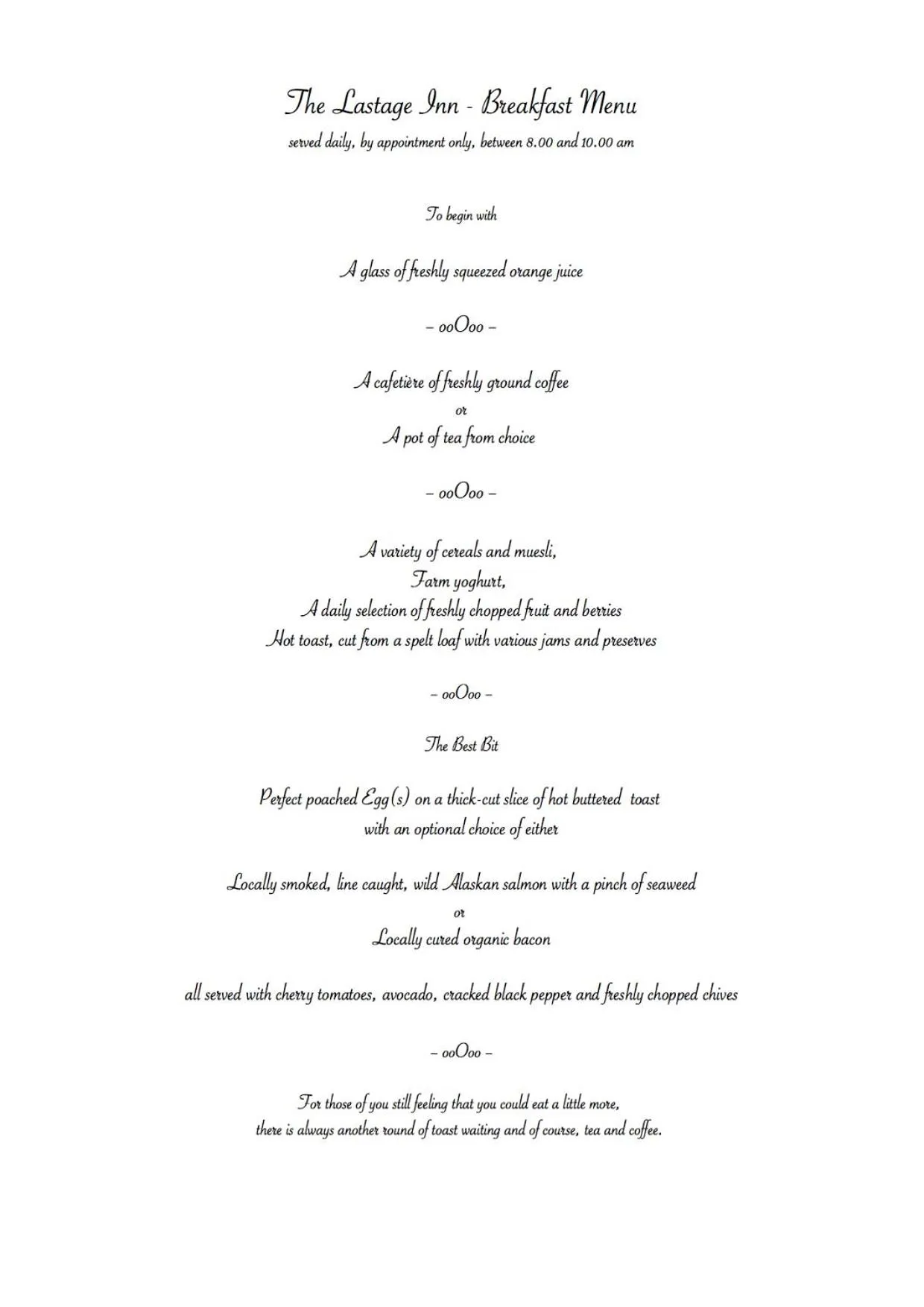 Food close-up in The Lastage Inn - Bed & Breakfast