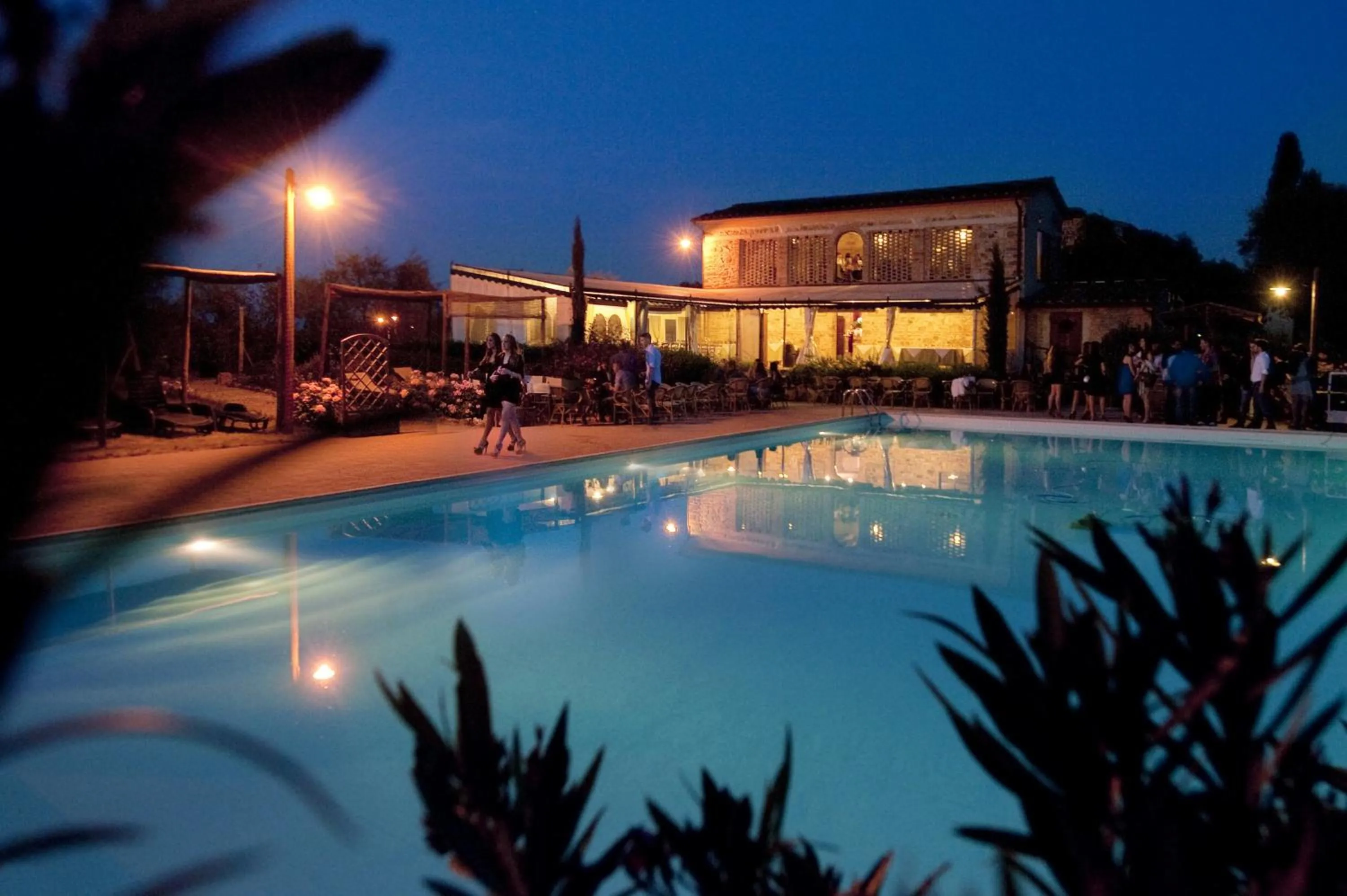 Pool view in Tenuta La Borriana