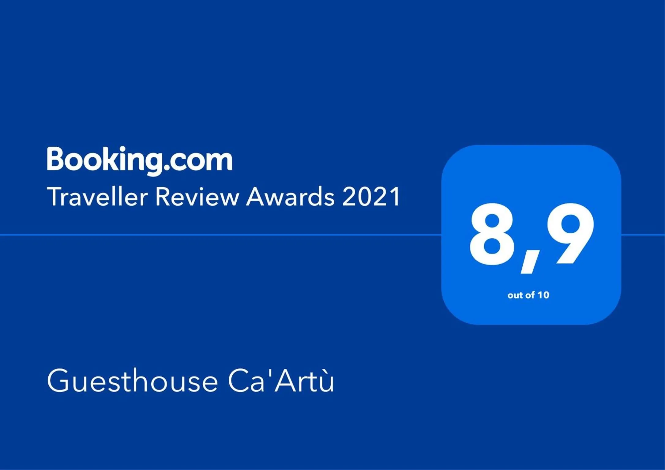 Certificate/Award in Guesthouse Ca'Artù