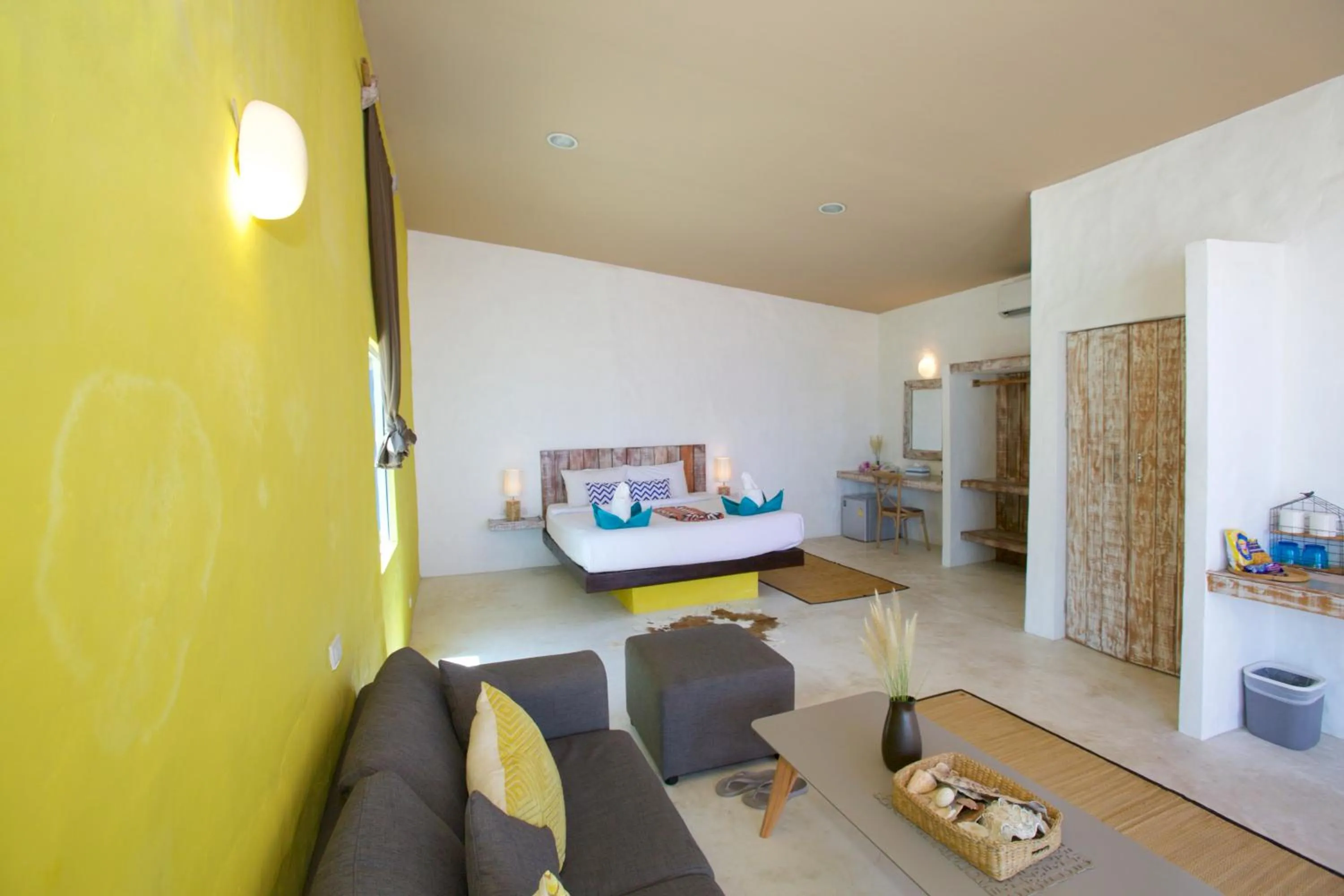 Living room, Bed in Lime N Soda Beachfront Resort