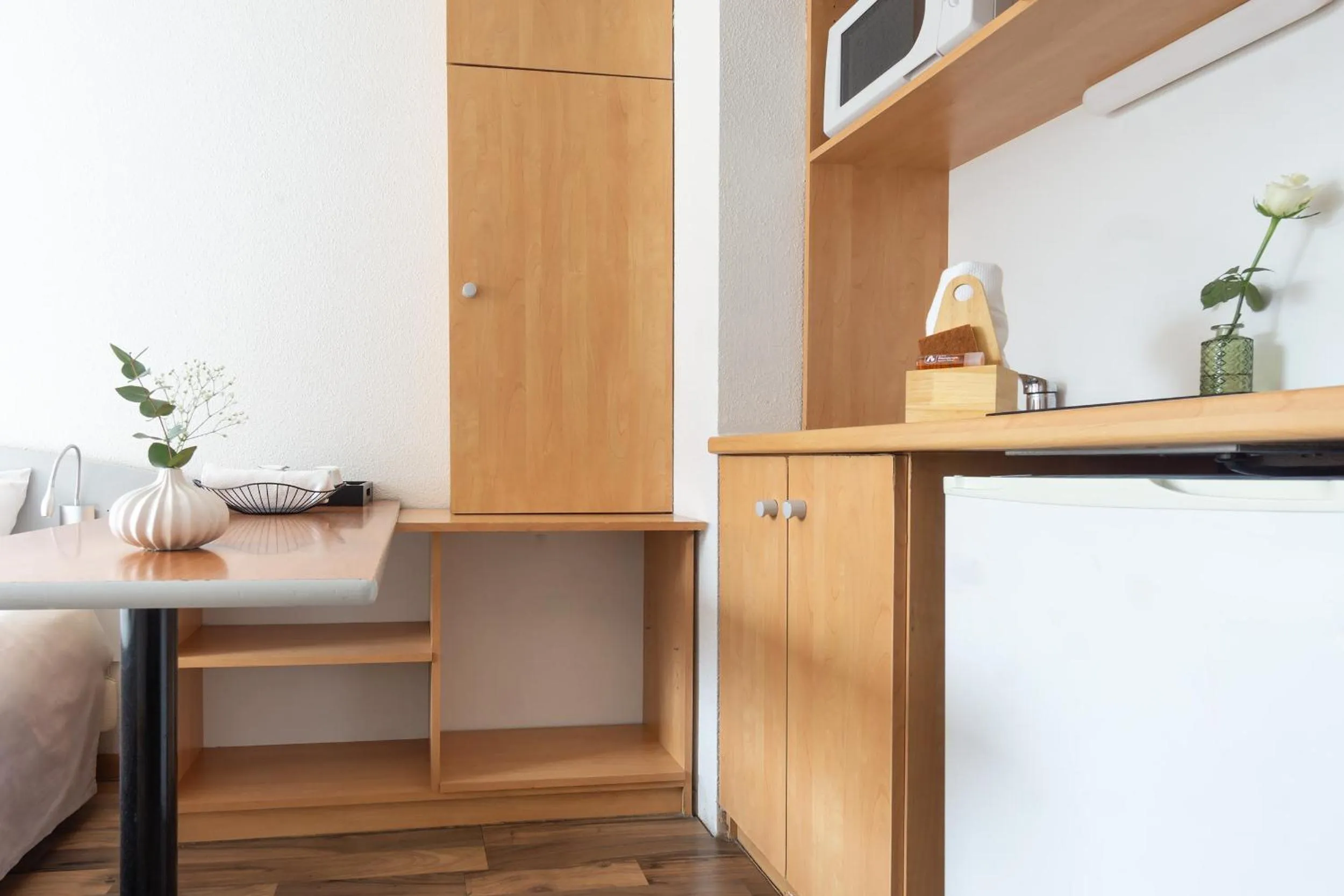 Kitchen or kitchenette, Bed in City Residence Access Strasbourg