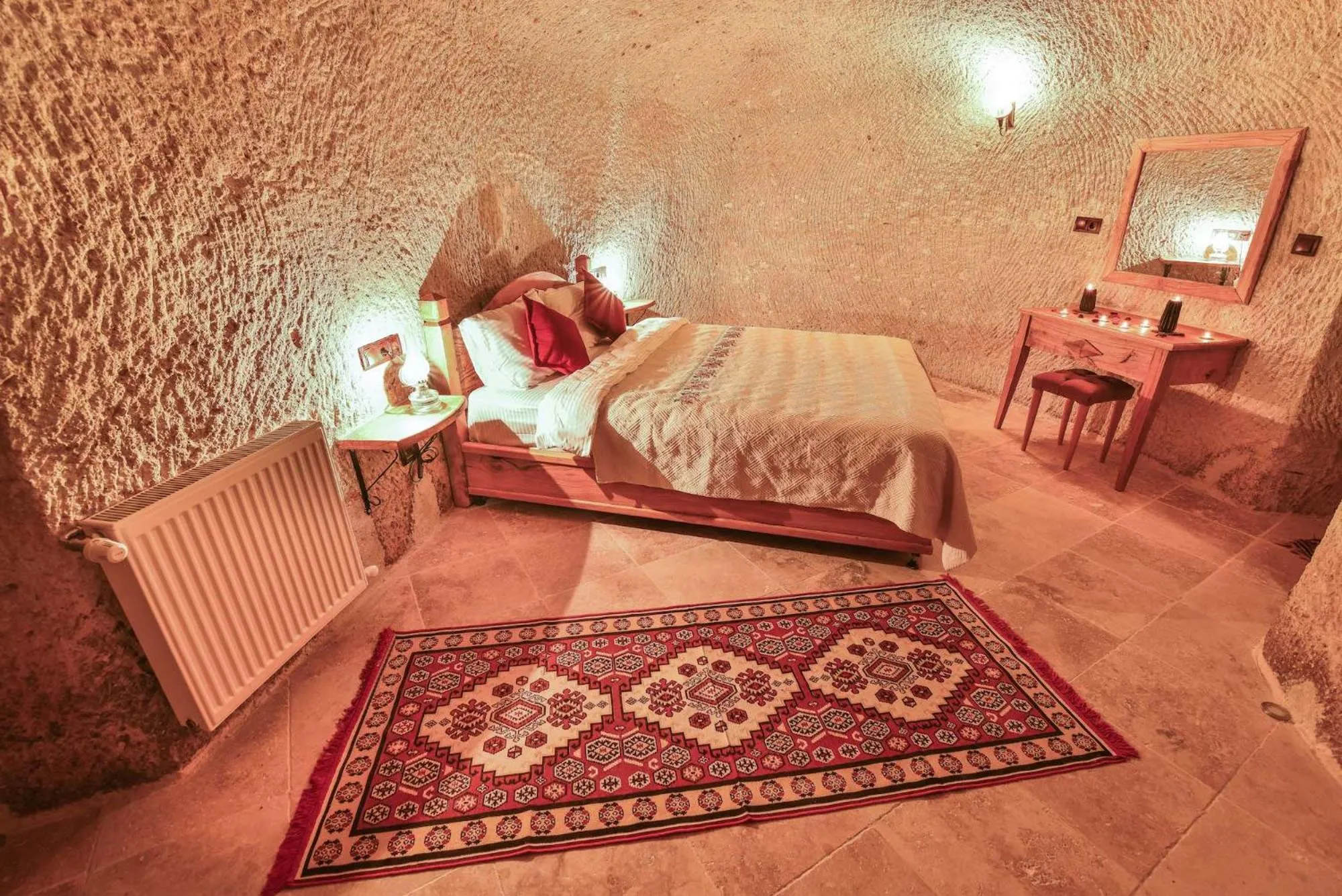 Bed in Mosaic Cave Hotel