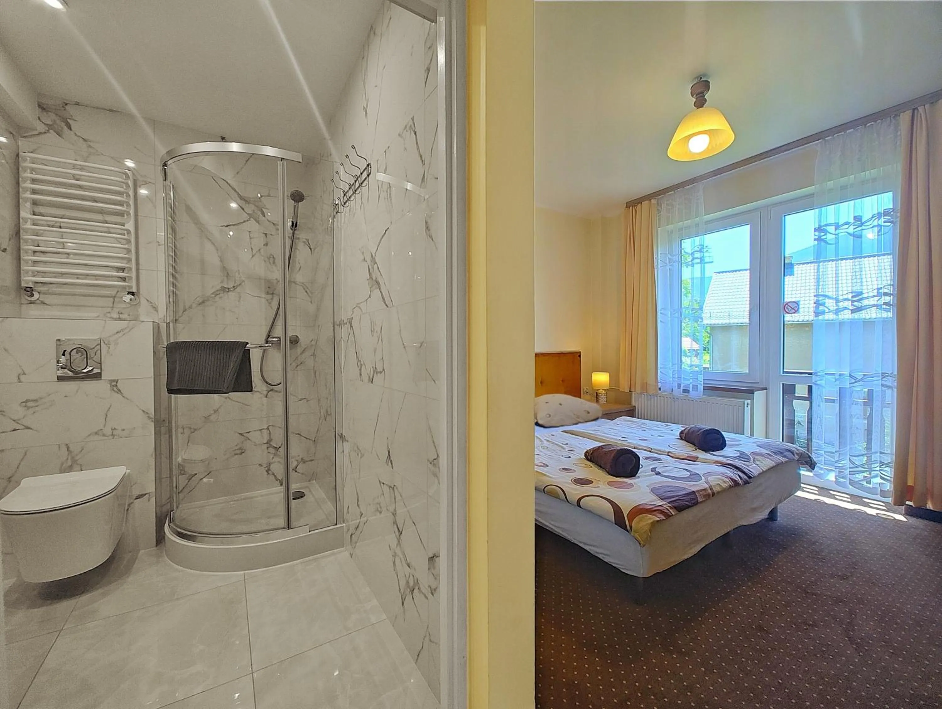 Shower, Bed in Noclegi Strzelec Karpacz