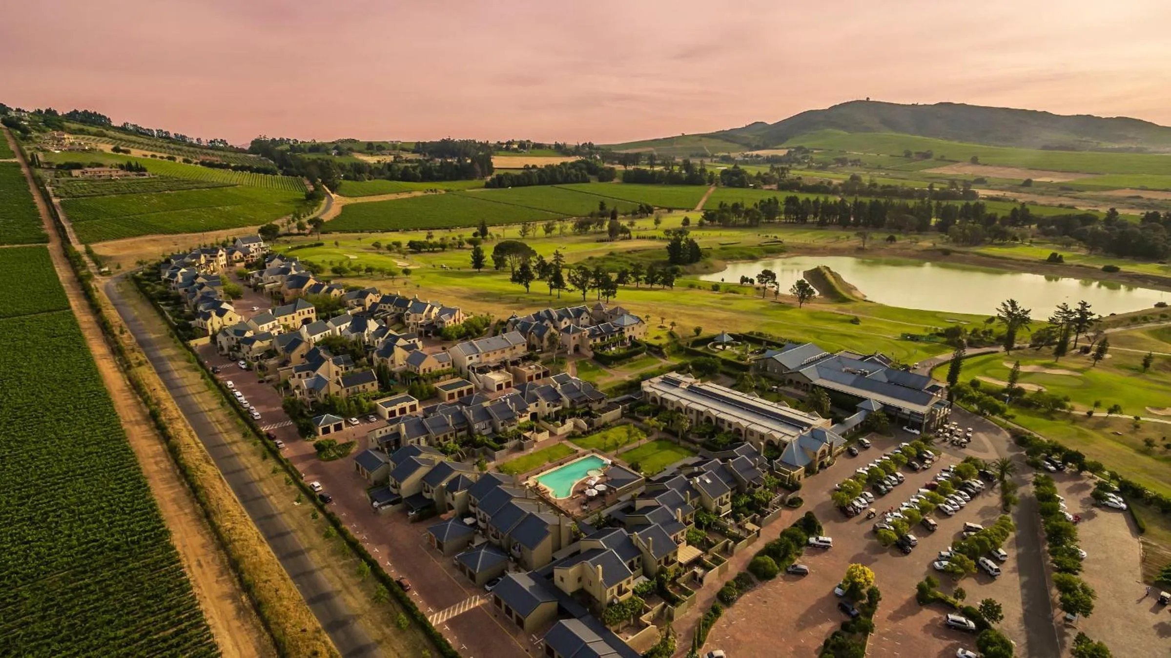 Bird's eye view in Devonvale Golf & Wine Estate