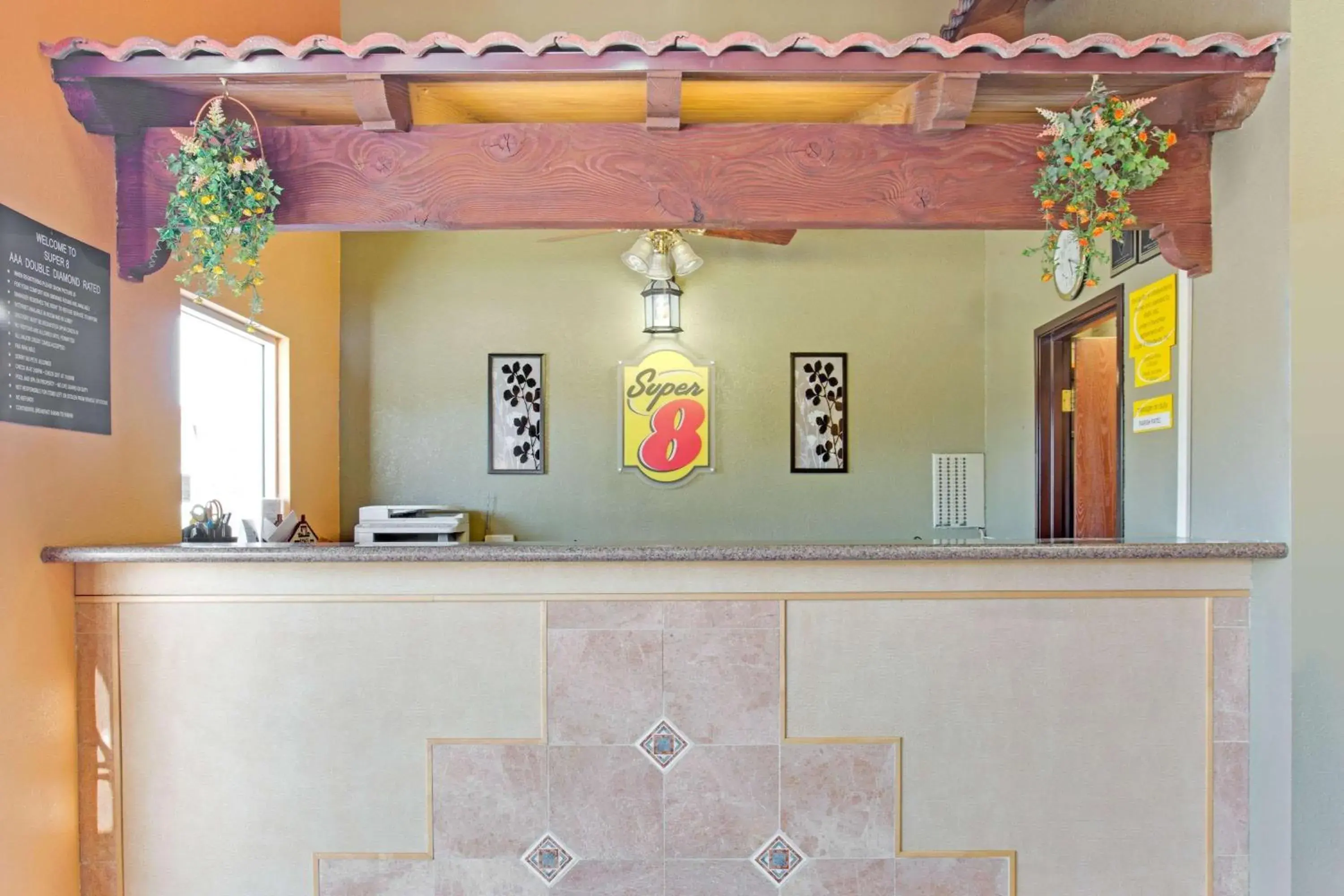 Lobby or reception in Super 8 by Wyndham Tucson Downtown Convention Center Lobby or reception in Super 8 by Wyndham Tucson Downtown Convention Center