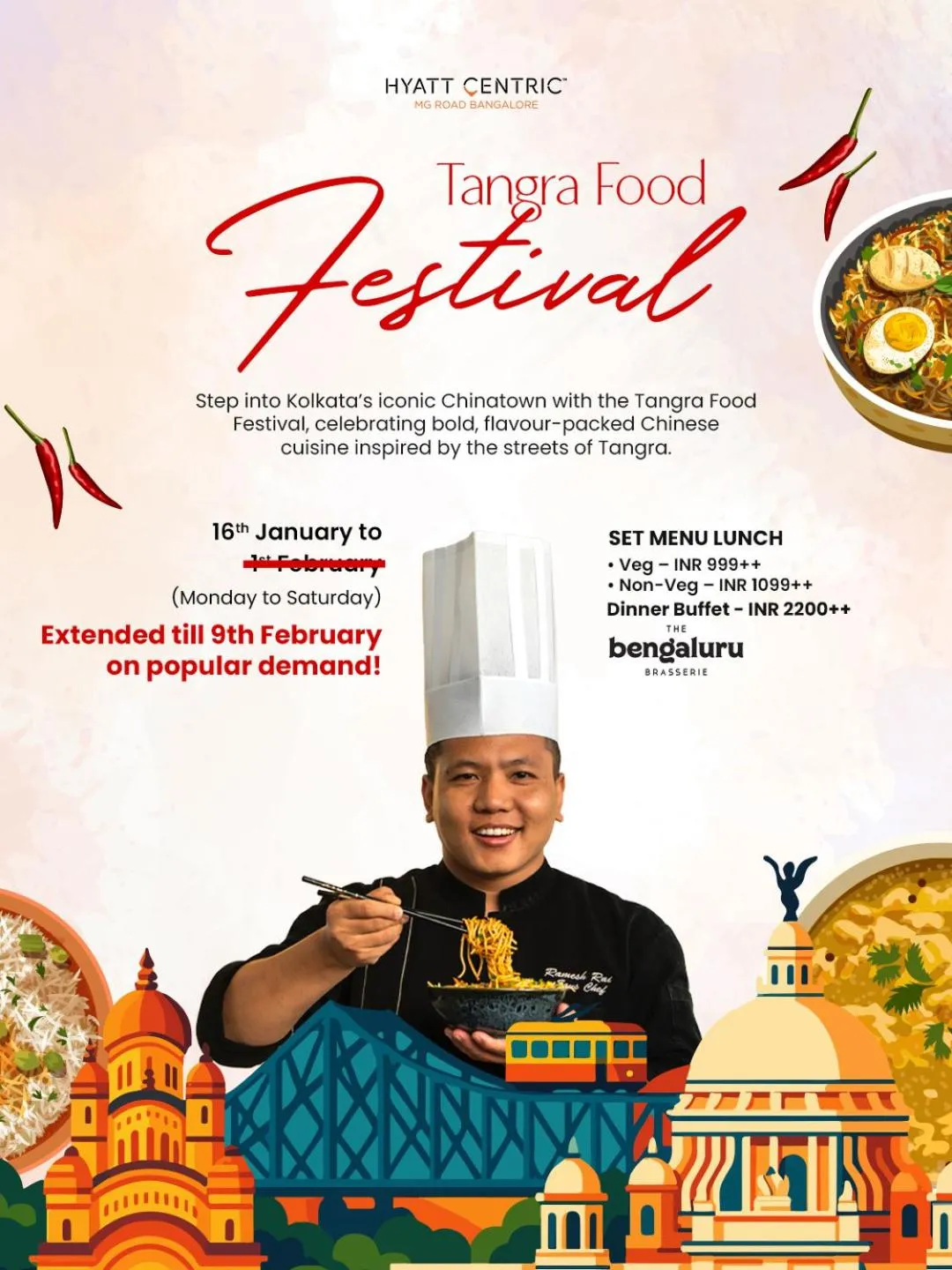 Restaurant/places to eat in Hyatt Centric MG Road Bangalore