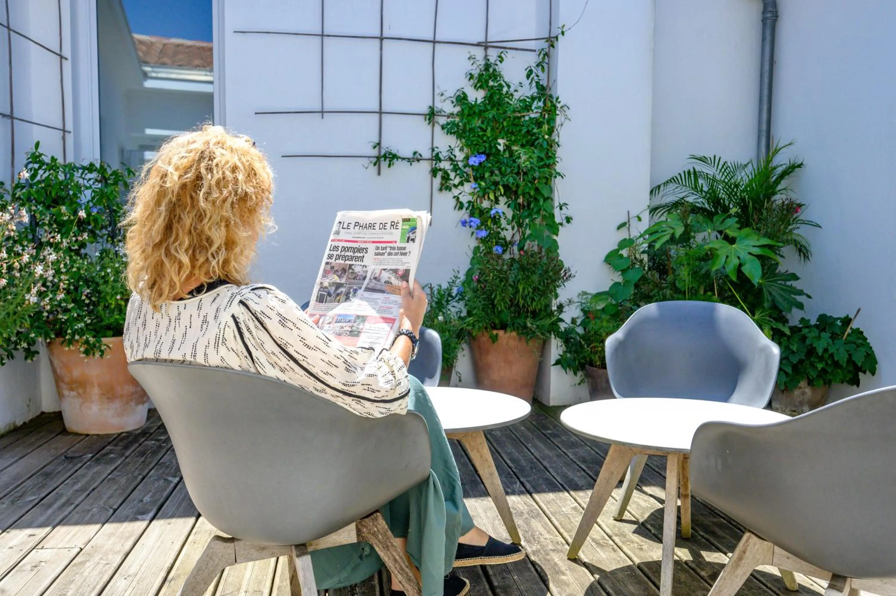 Patio in Hotel Le Clocher