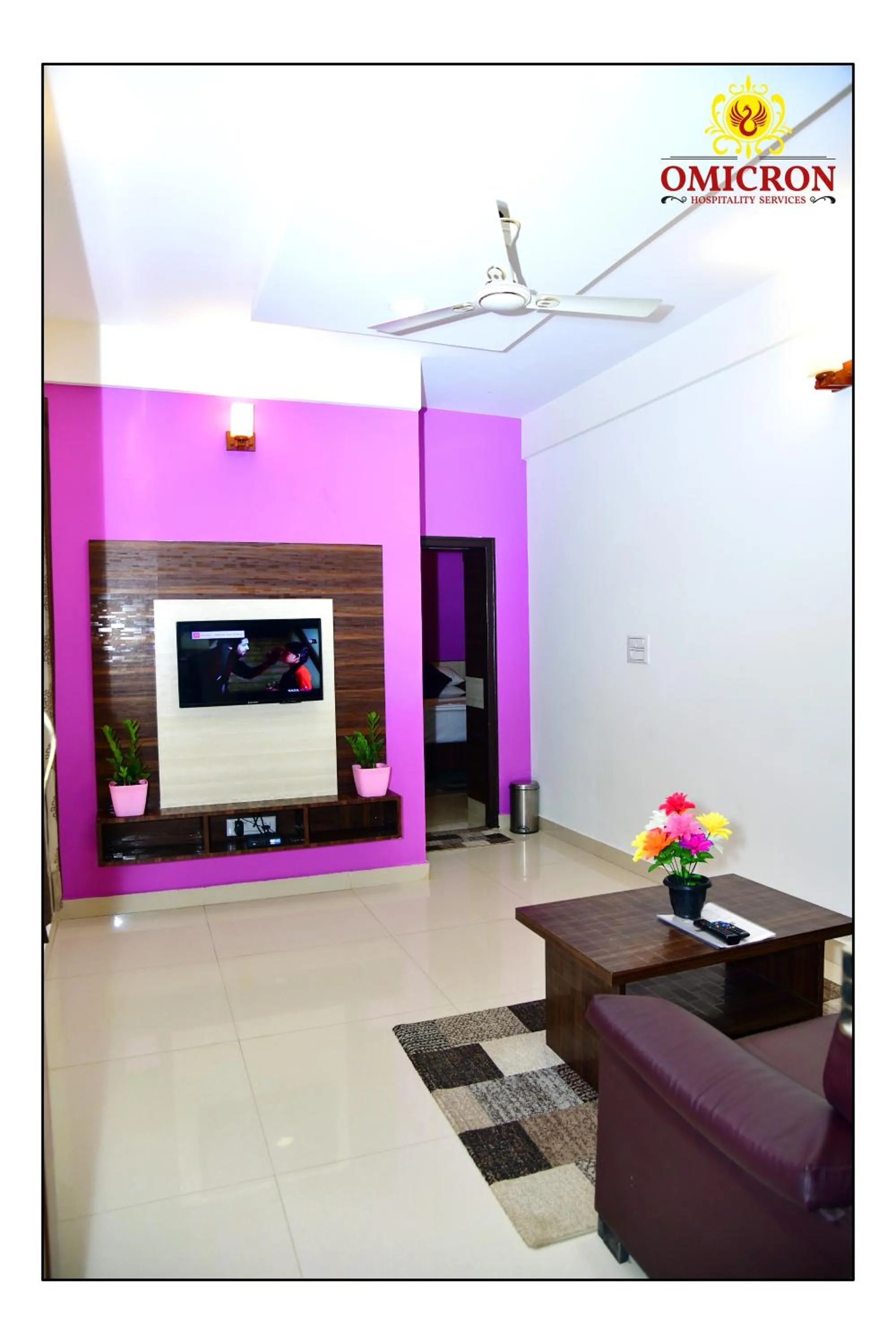 Communal lounge/ TV room in Hotel Omicron 1 BHK Studio room