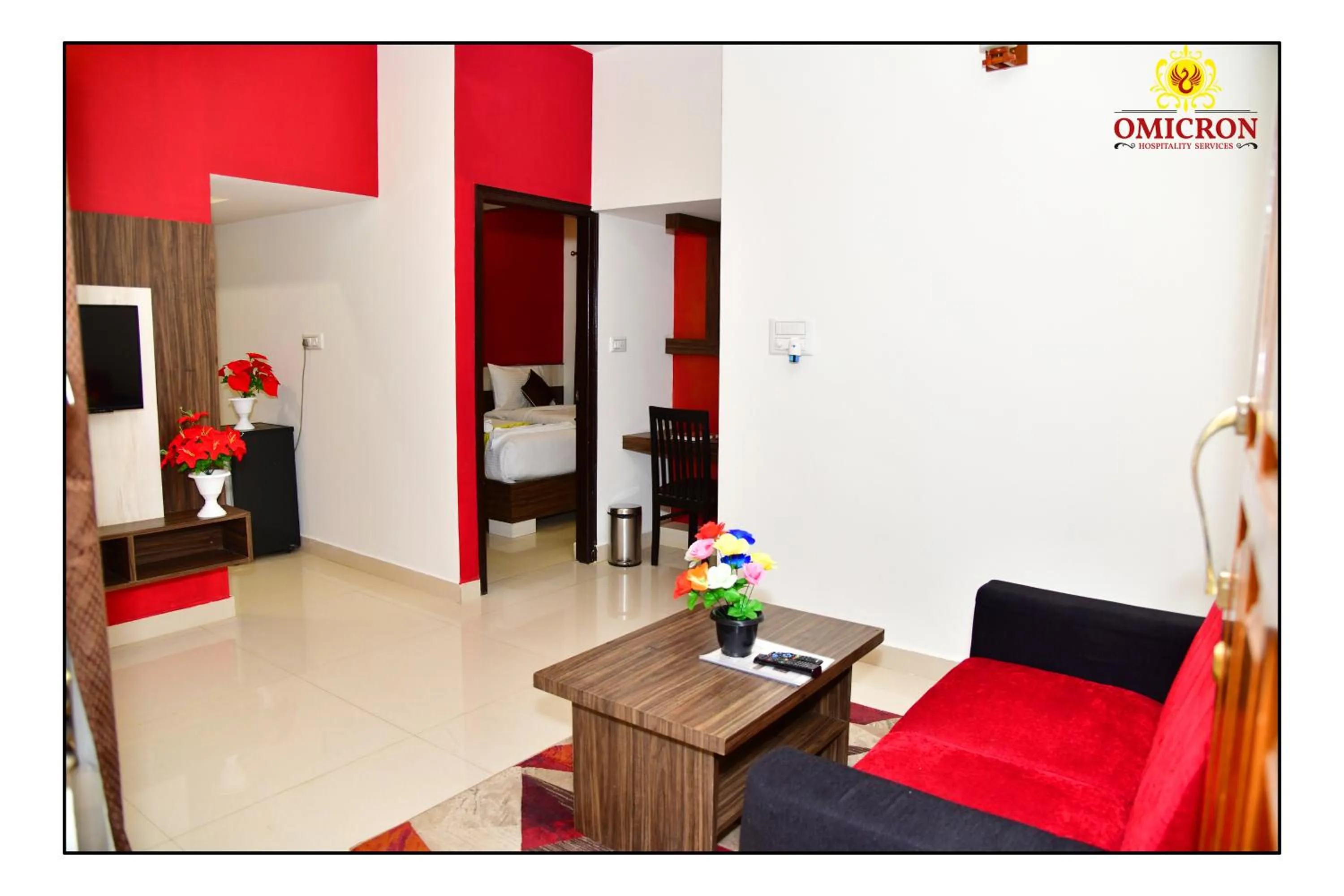 Communal lounge/ TV room in Hotel Omicron 1 BHK Studio room