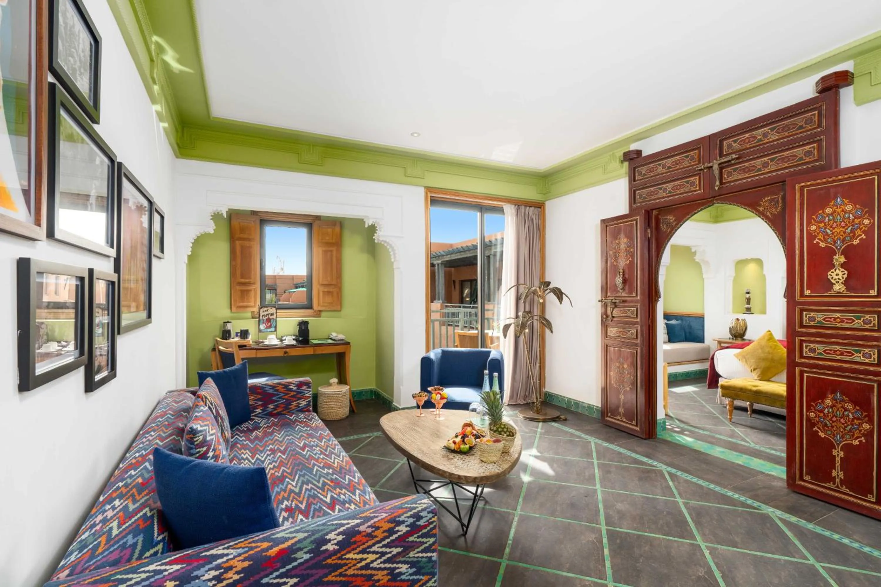 Seating area, Bed in Jaal Riad Resort