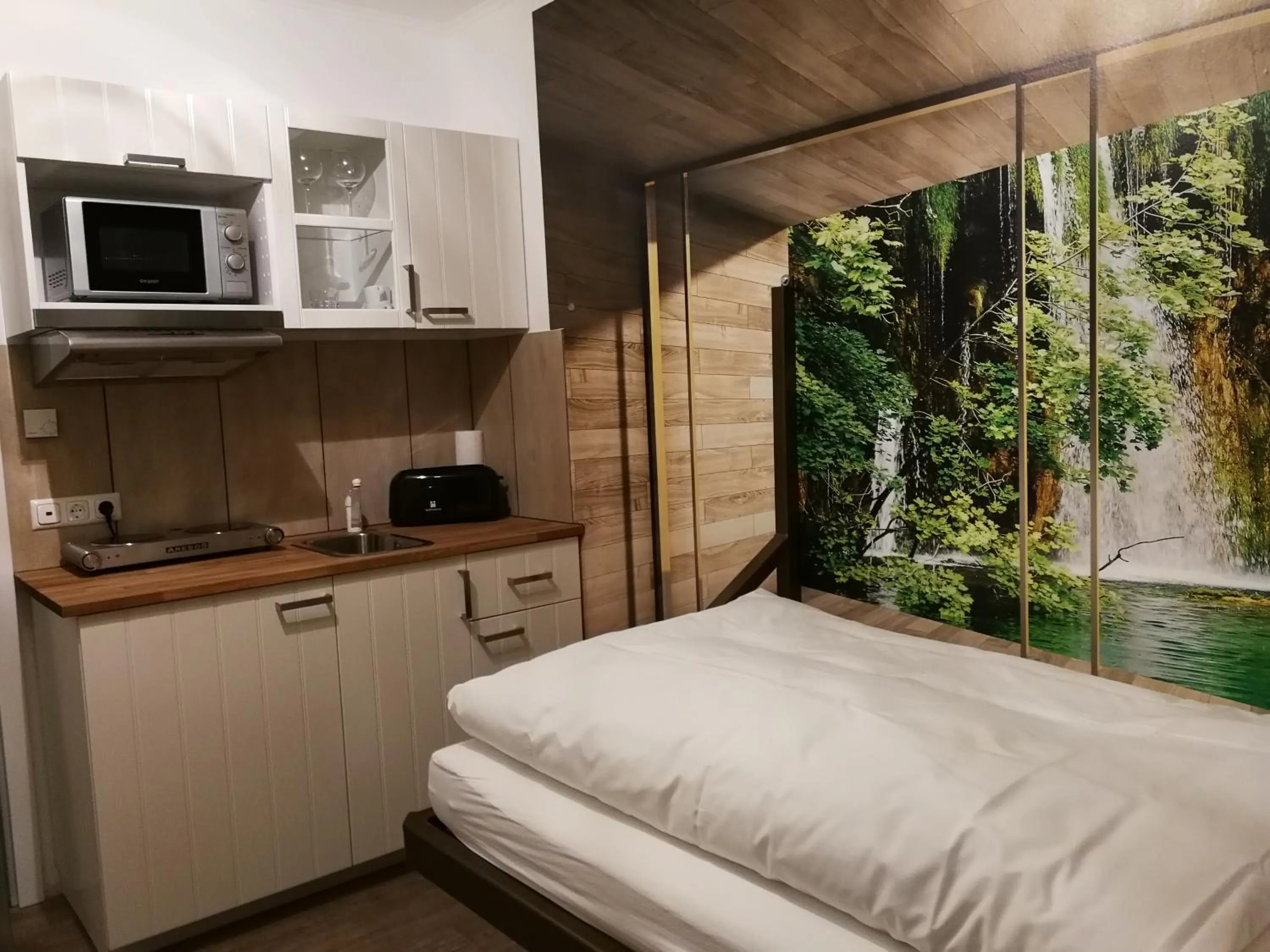 kitchen, Bed in Apartmenthaus in Walle