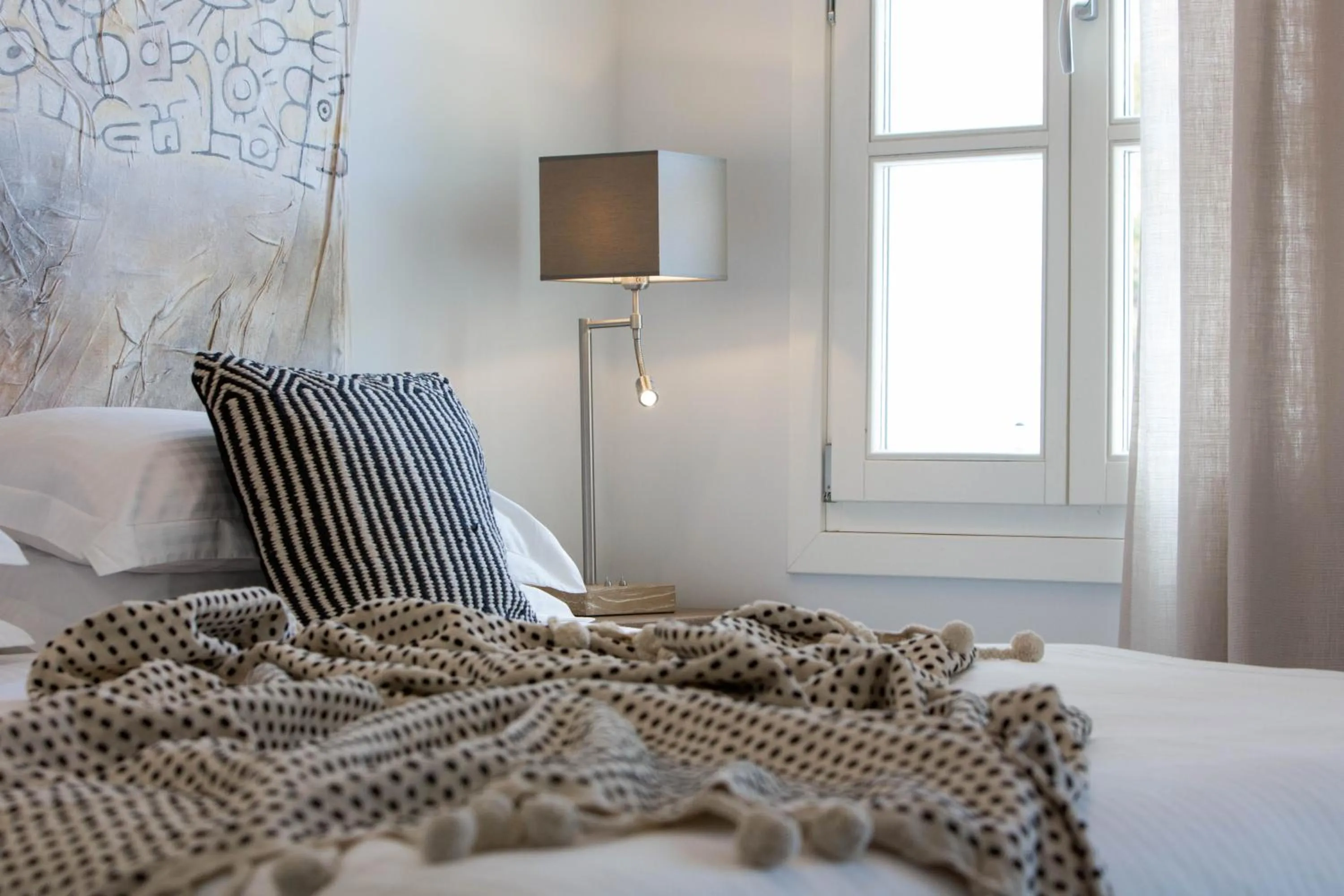 Decorative detail, Bed in Amymone Suites