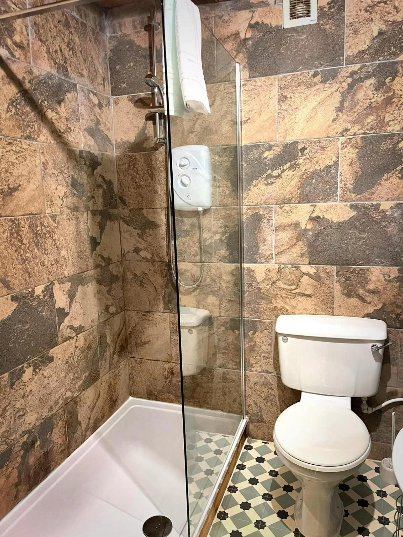 Shower in Goldcrest 3-Hot Tub-Woodland Lodges-Carmarthenshire-Tenby
