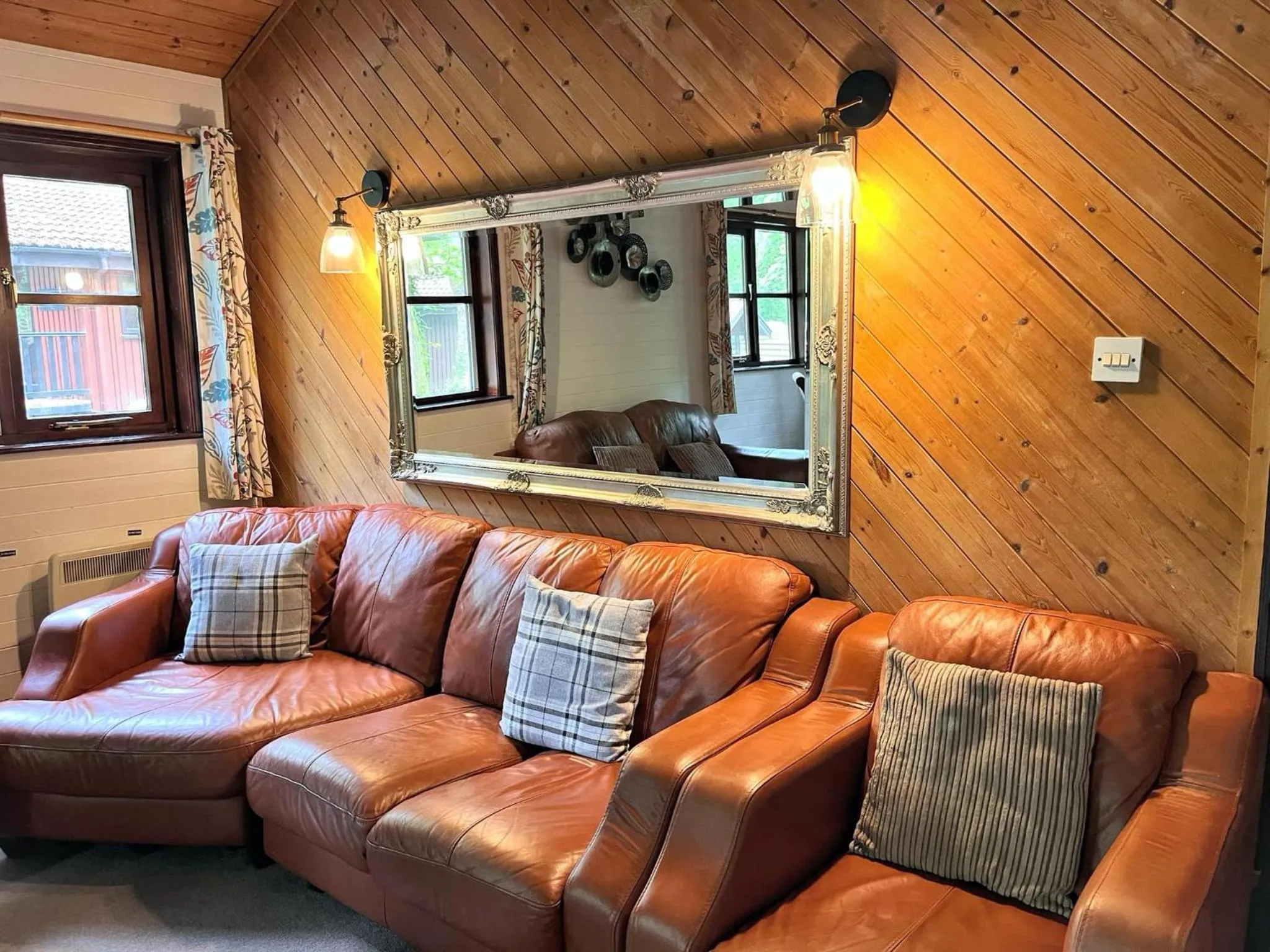 Living room in Goldcrest 3-Hot Tub-Woodland Lodges-Carmarthenshire-Tenby