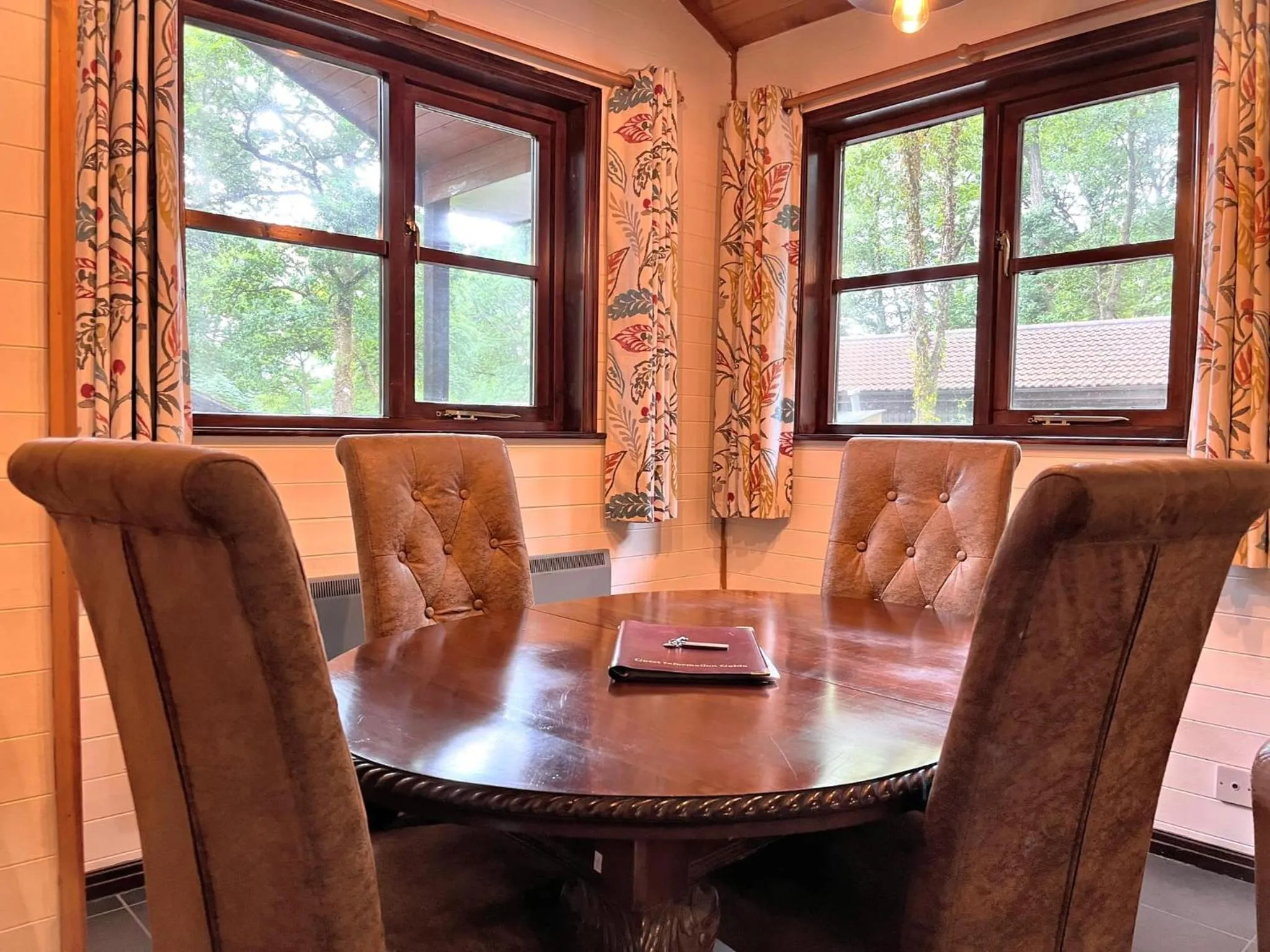 Living room in Goldcrest 3-Hot Tub-Woodland Lodges-Carmarthenshire-Tenby