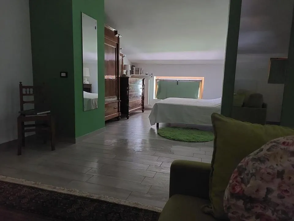 Living room, Bed in B&B Books & Bikes