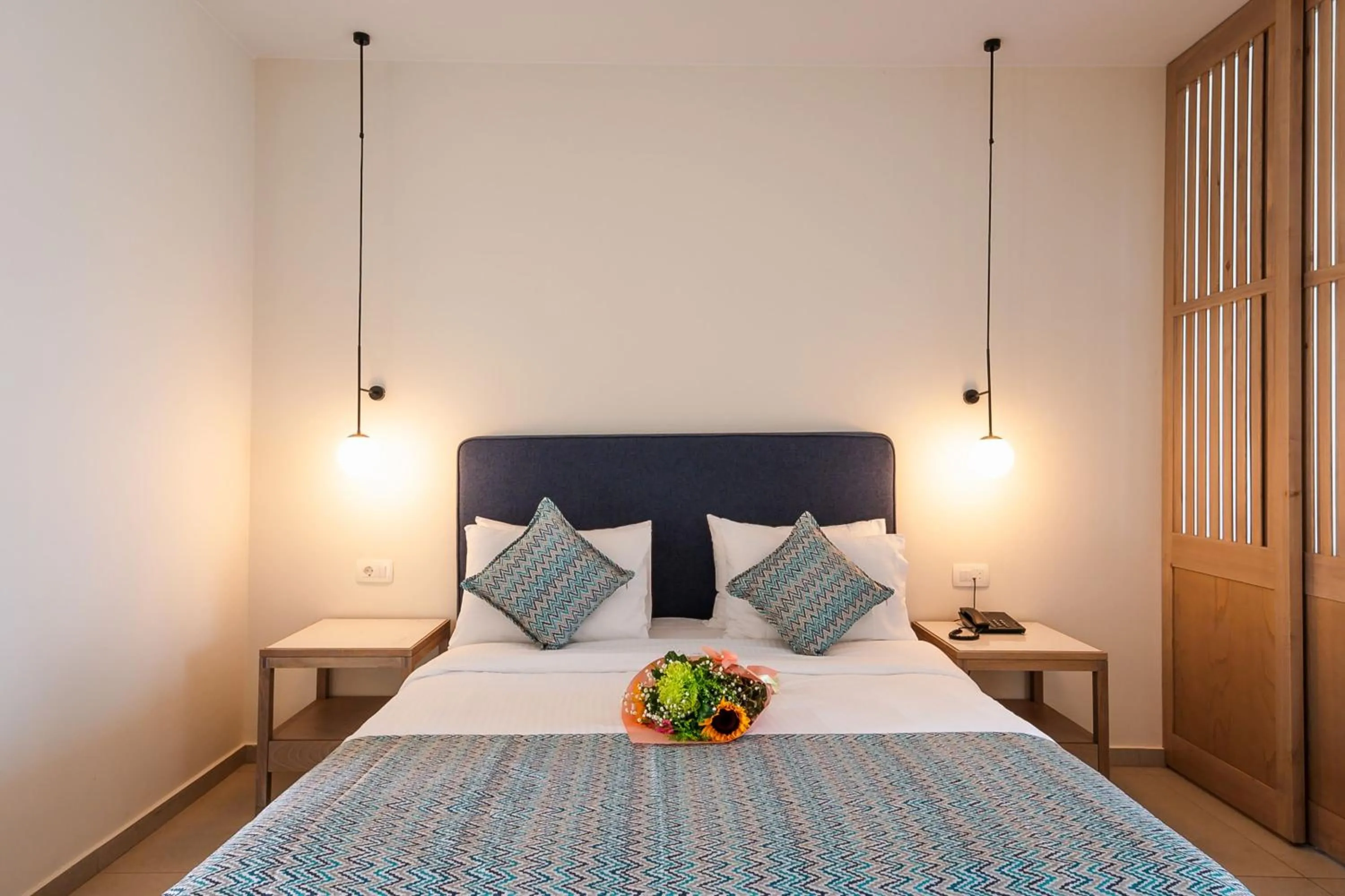 Bed in Silver Beach Hotel & Apartments