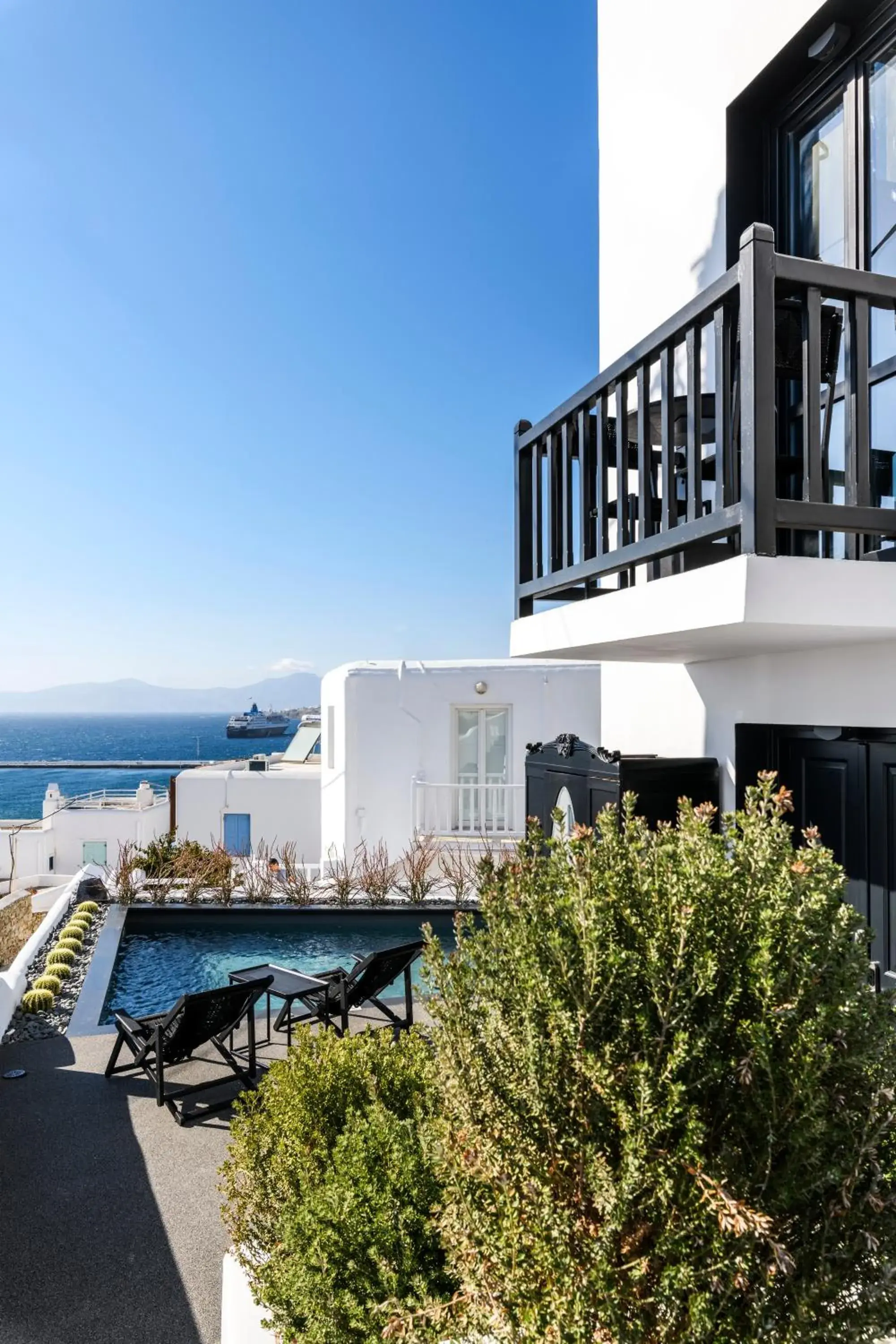 Deluxe Double Room with Balcony and Sea View in She Mykonos Boutique Hotel Deluxe Double Room with Balcony and Sea View in She Mykonos Boutique Hotel