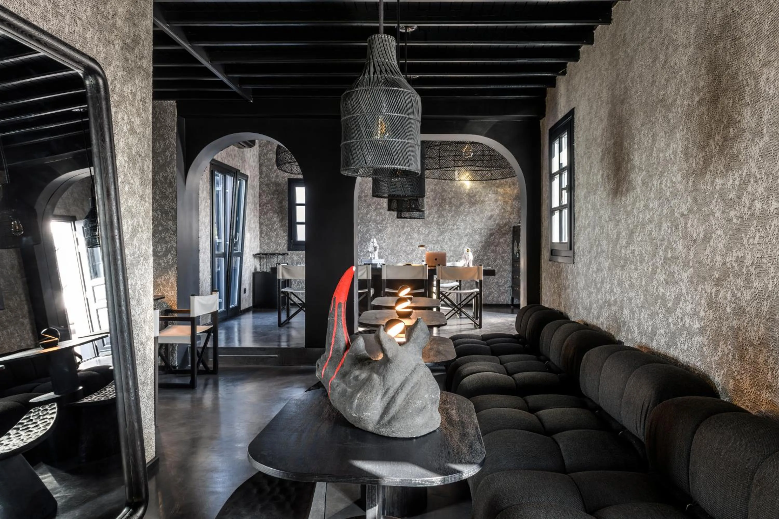 Communal lounge/ TV room in She Mykonos Boutique Hotel