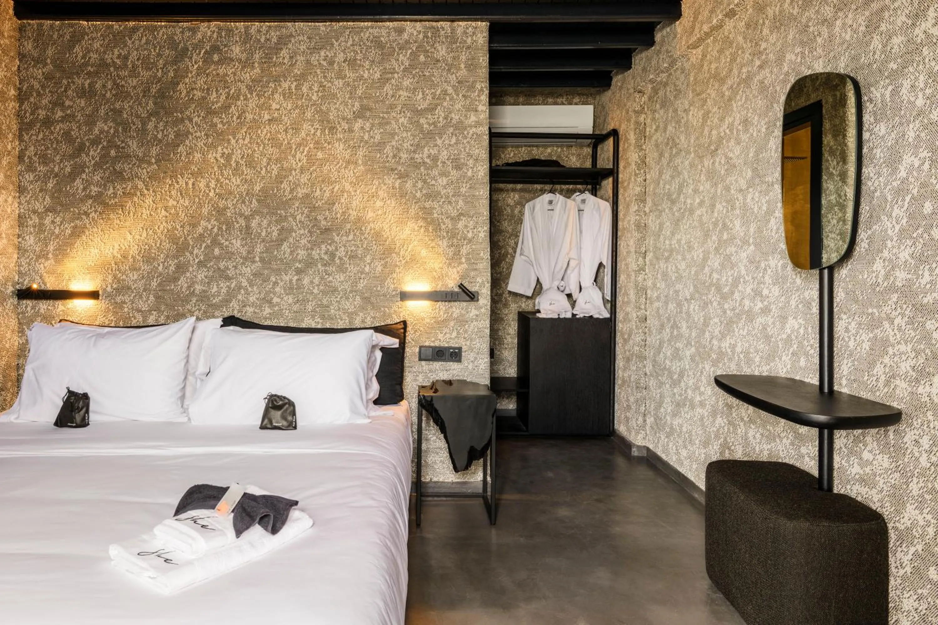 Bedroom, Bed in She Mykonos Boutique Hotel