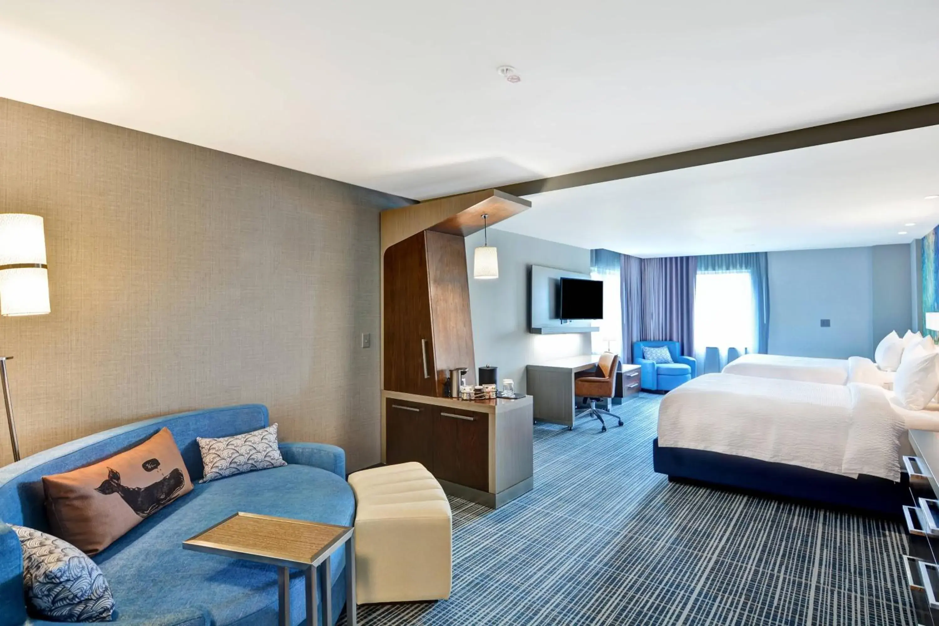 Queen Room with Two Queen Beds and Adapted Tub - Mobility and Hearing Accessible in Courtyard by Marriott Long Island Islip/Courthouse Complex Queen Room with Two Queen Beds and Adapted Tub - Mobility and Hearing Accessible in Courtyard by Marriott Long Island Islip/Courthouse Complex