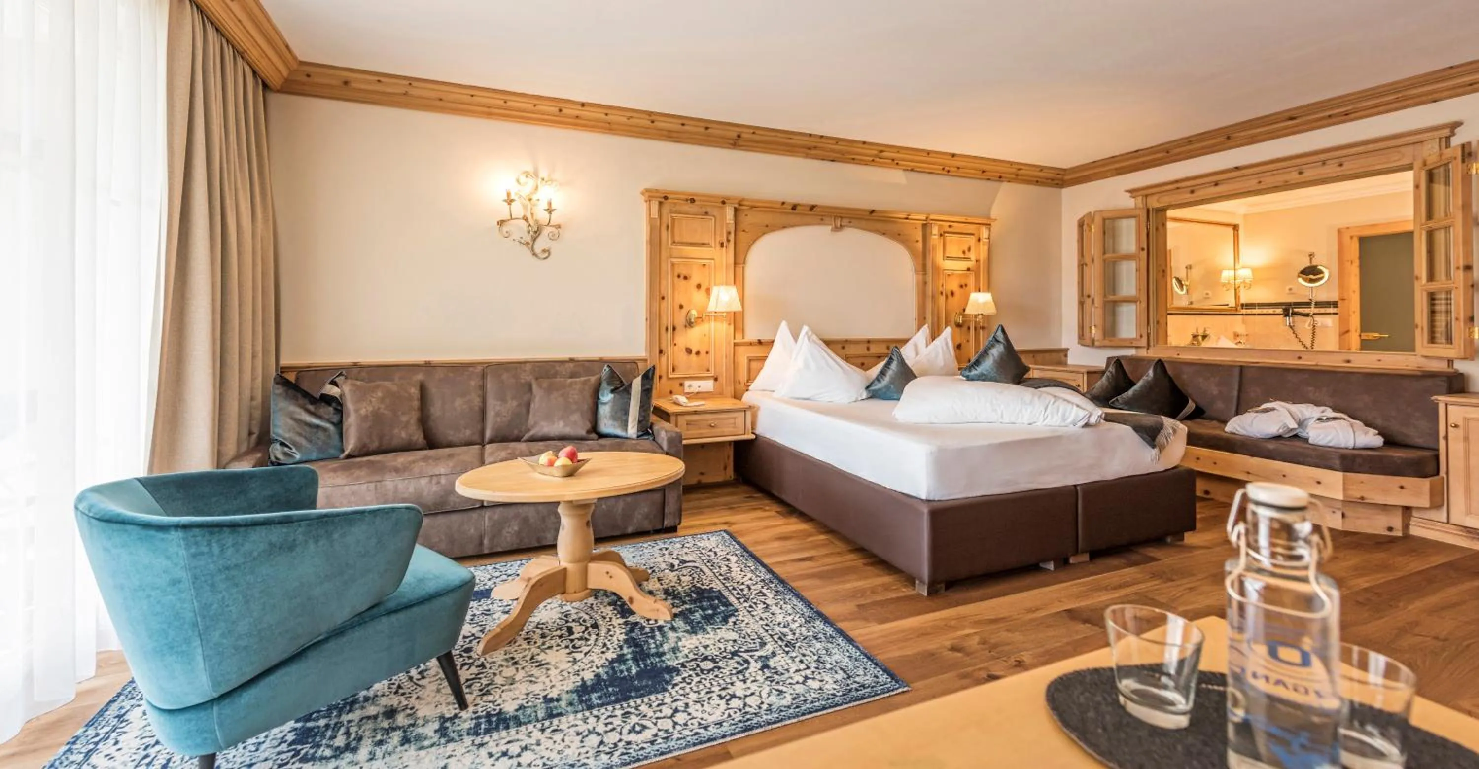 Living room, Bed in Quellenhof Luxury Resort Passeier