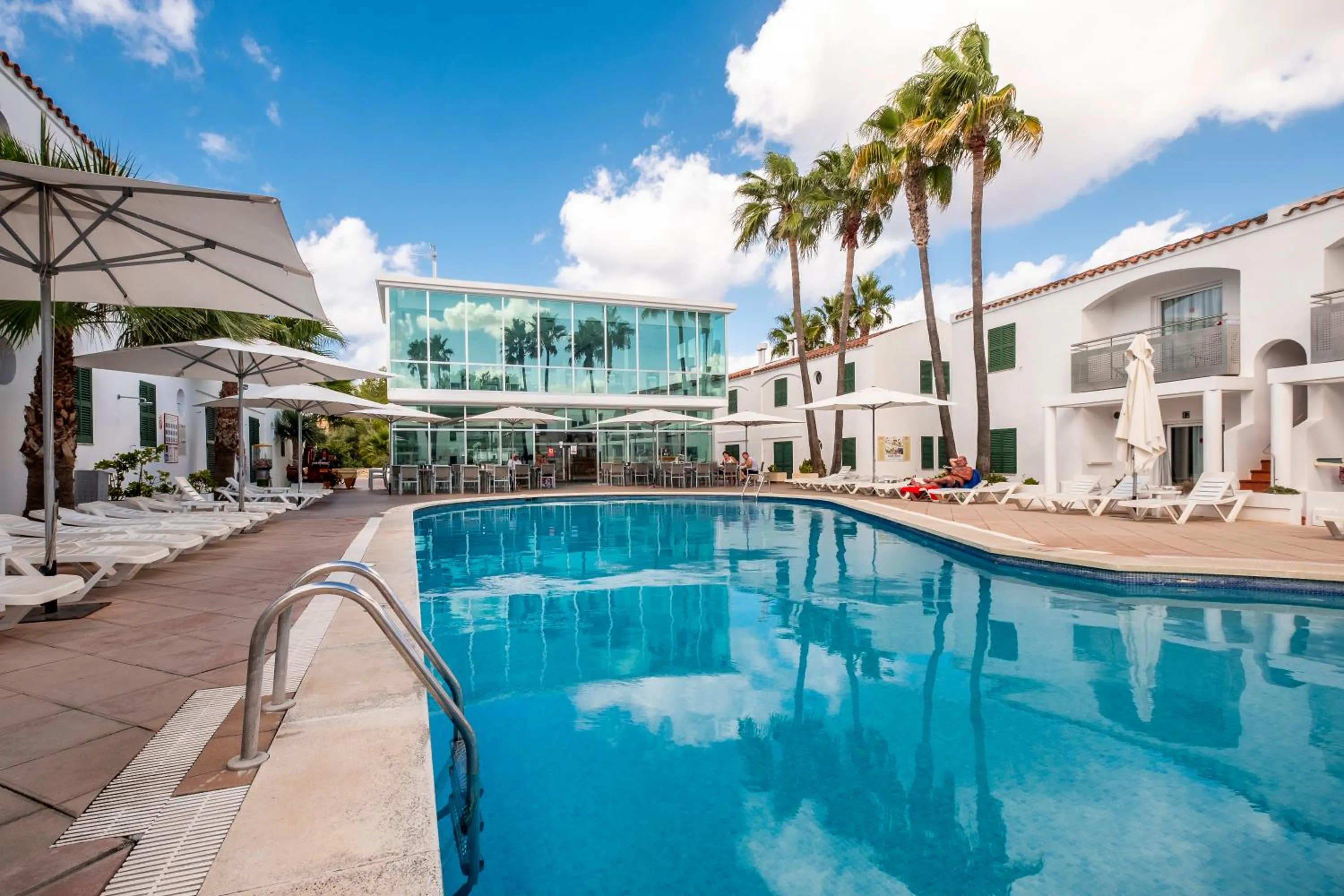 Pool view in Apartaments Cales de Ponent
