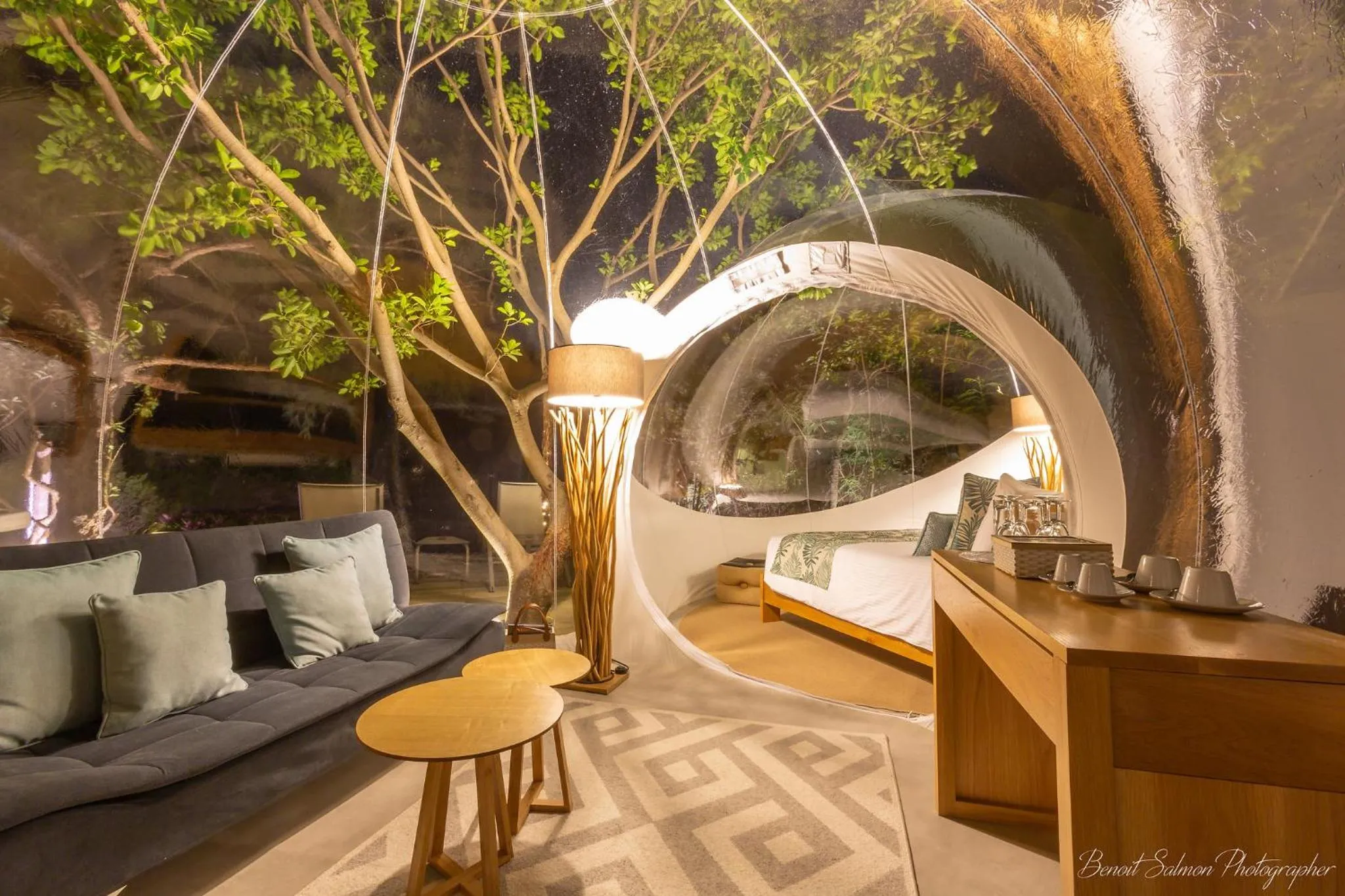 Night in Bubble Lodge Ile aux Cerfs Island