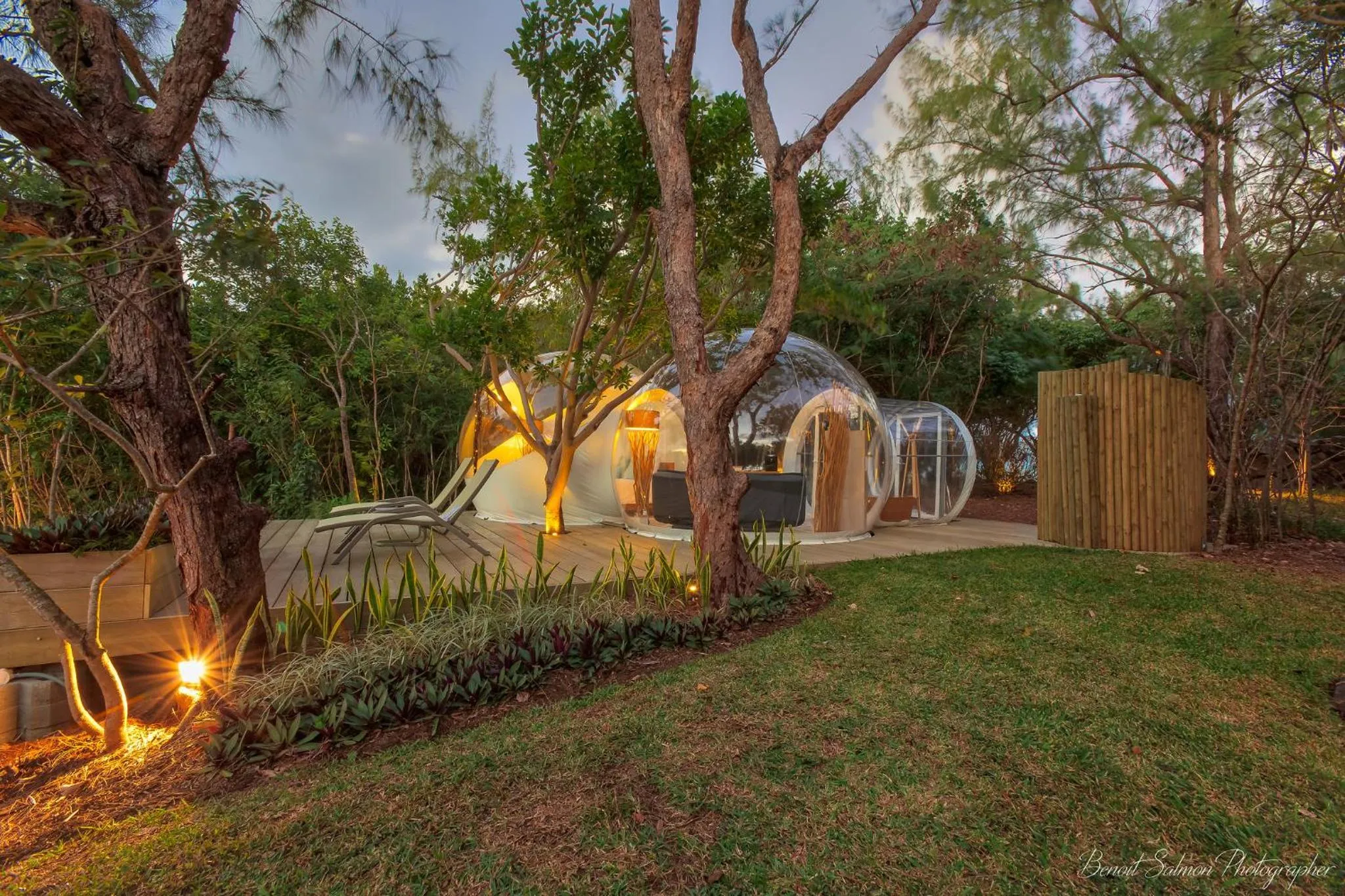 Winter in Bubble Lodge Ile aux Cerfs Island