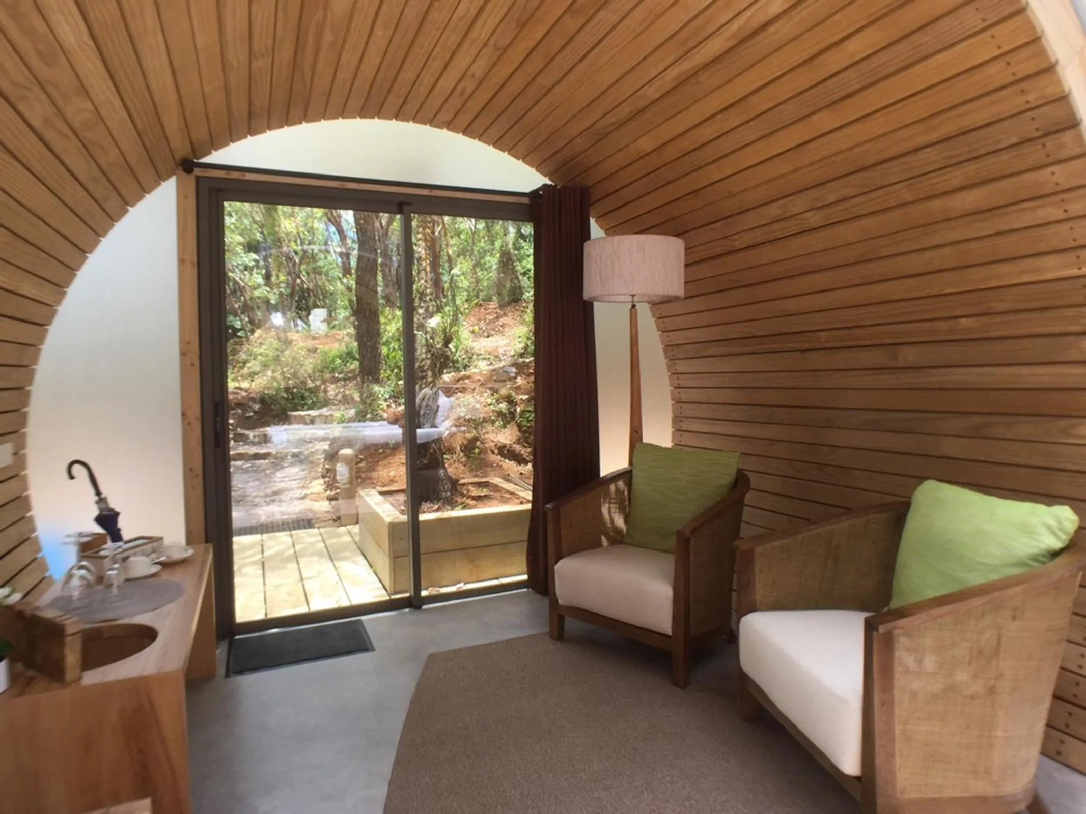 Living room in Bubble Lodge Ile aux Cerfs Island
