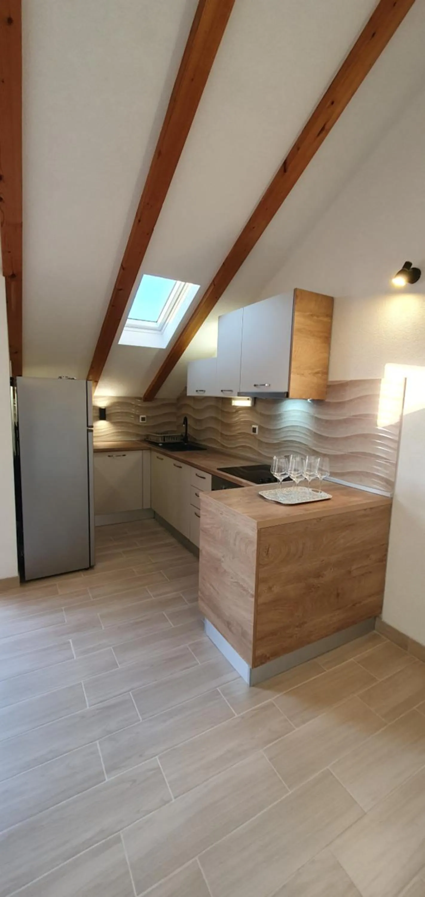 Kitchen or kitchenette in Apartments and Rooms Zvjezdana