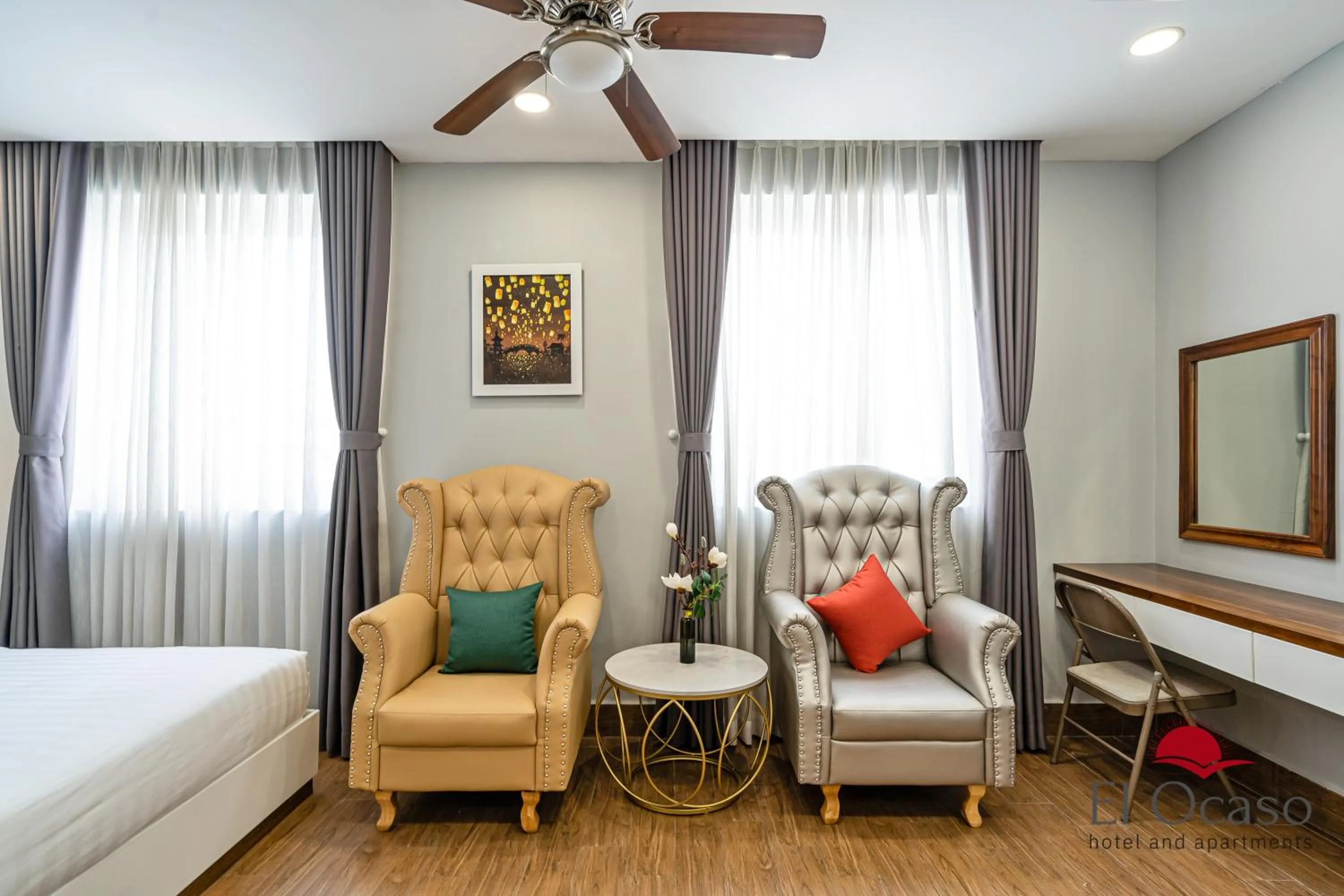 Living room, Bed in El Ocaso Hotel and Apartments